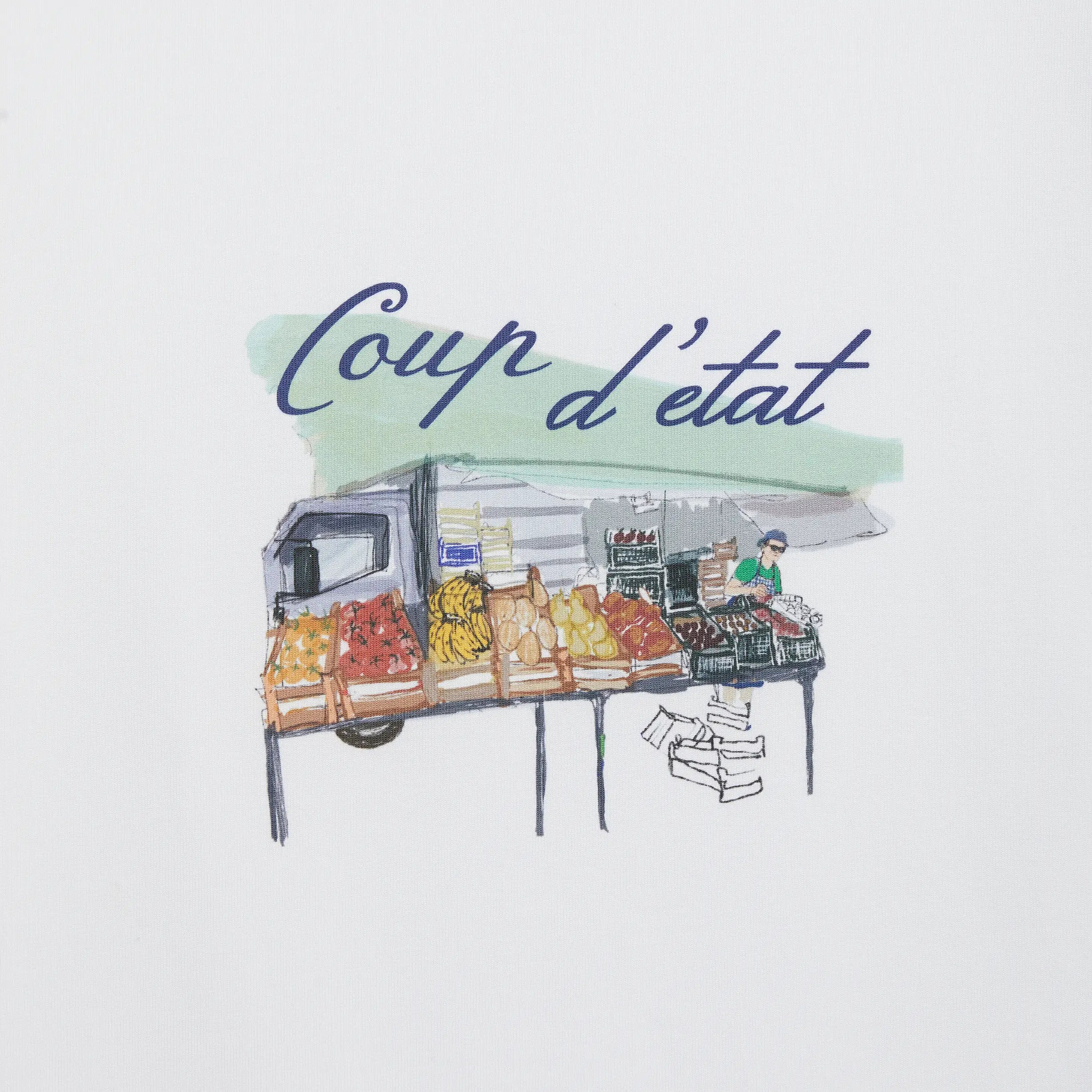 Regular T-Shirt in White - Front print - Coup D'État Portugal