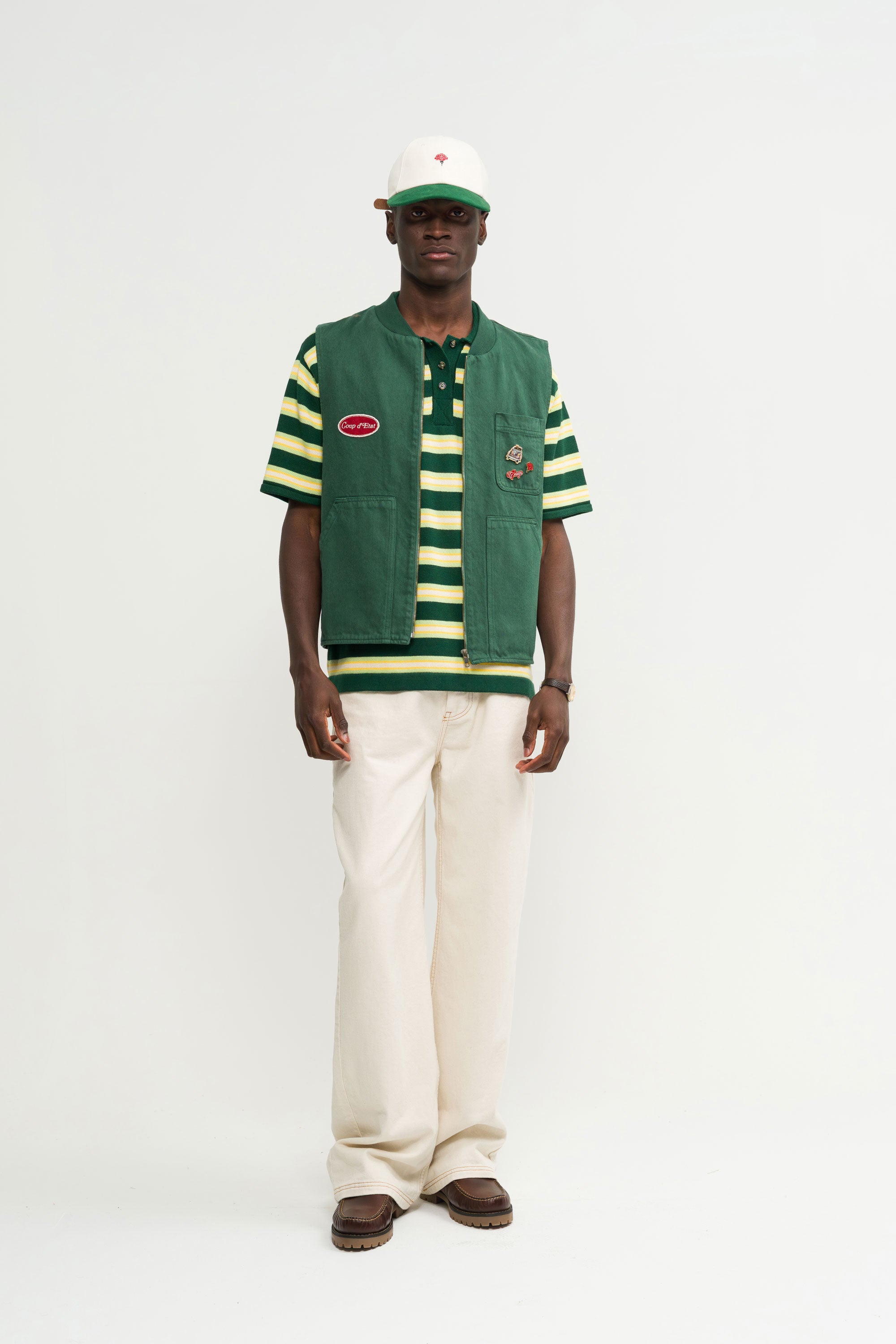 Coup Logo vest in Green - Male model  - Coup D'État Portugal