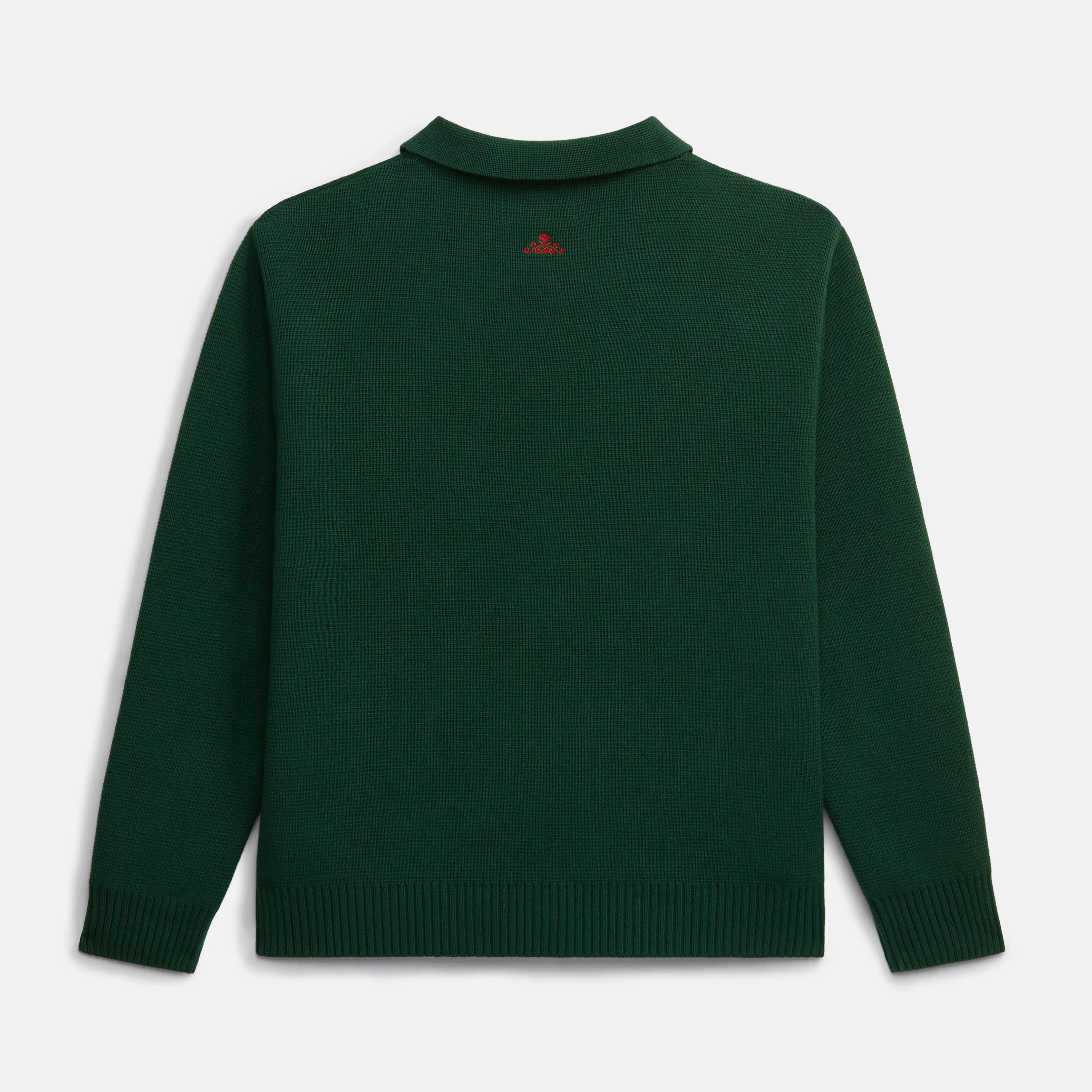 Knitted Cardigan in Green - Patch and embroidery detail - Coup D'État Portugal