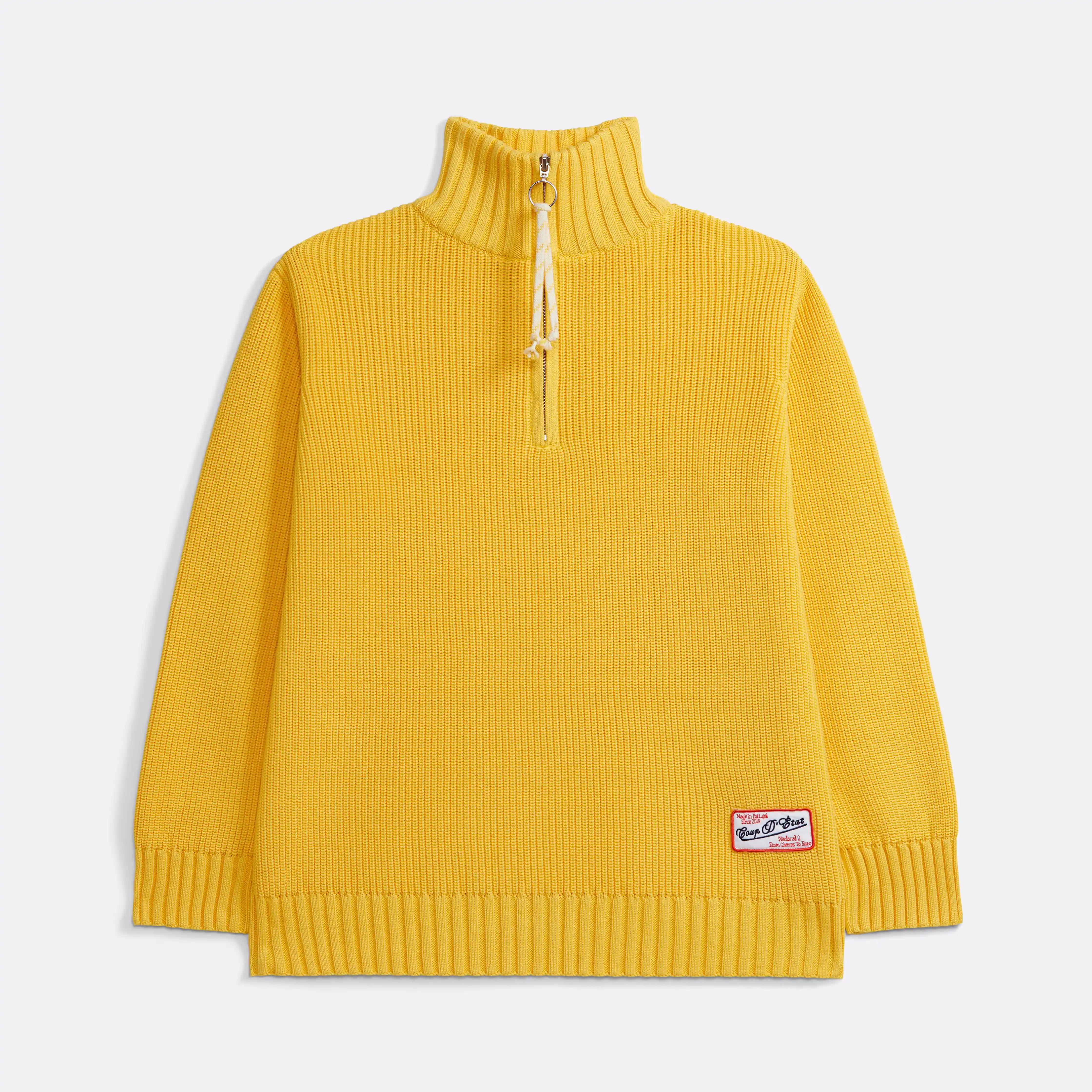 Knitted Quarter Zip in Yellow - Handcrafted - Coup D'État Portugal