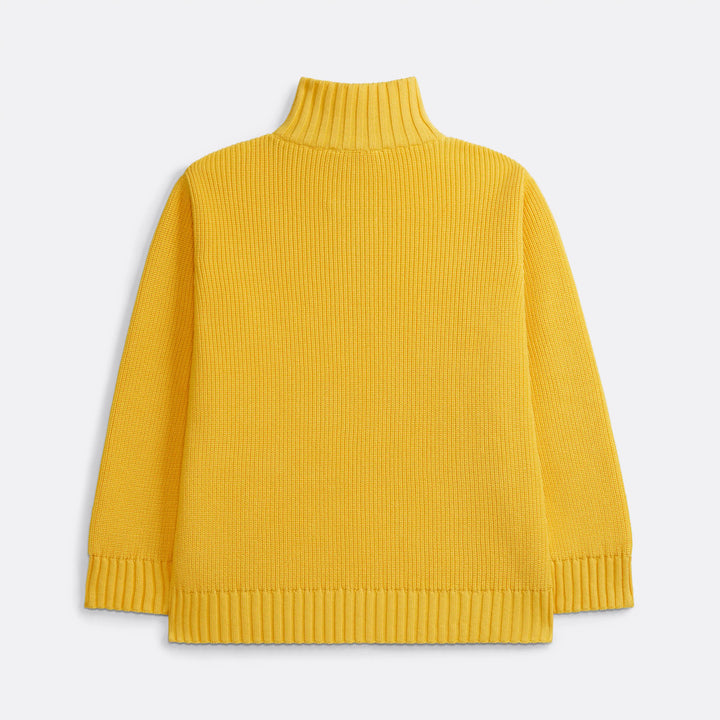 Knitted Quarter Zip in Yellow - Handcrafted - Coup D'État Portugal
