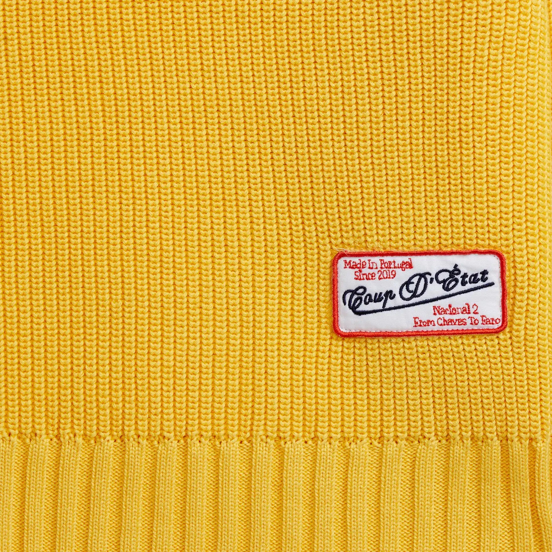 Knitted Quarter Zip in Yellow - Handcrafted - Coup D'État Portugal