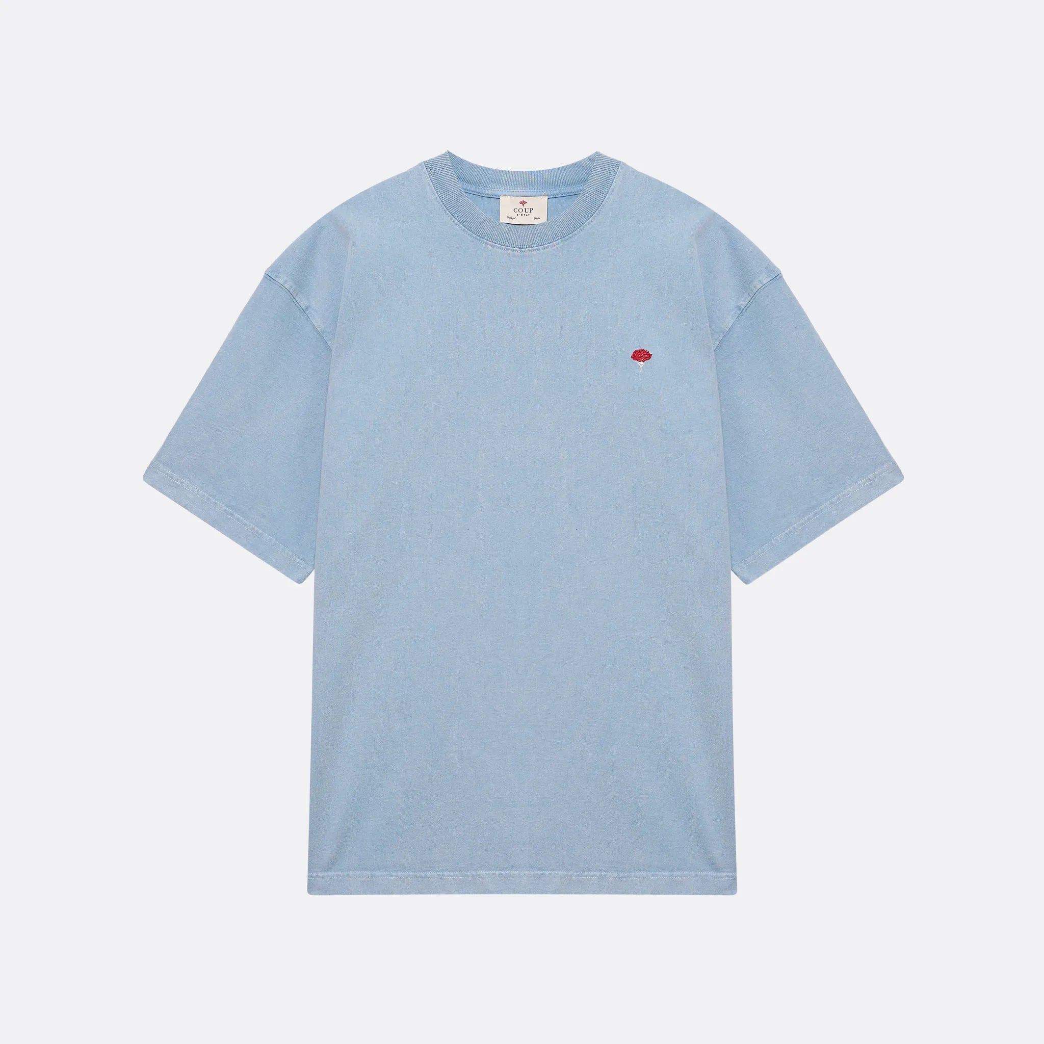 Label T-shirt in washed Blue - Coup D'État Portugal