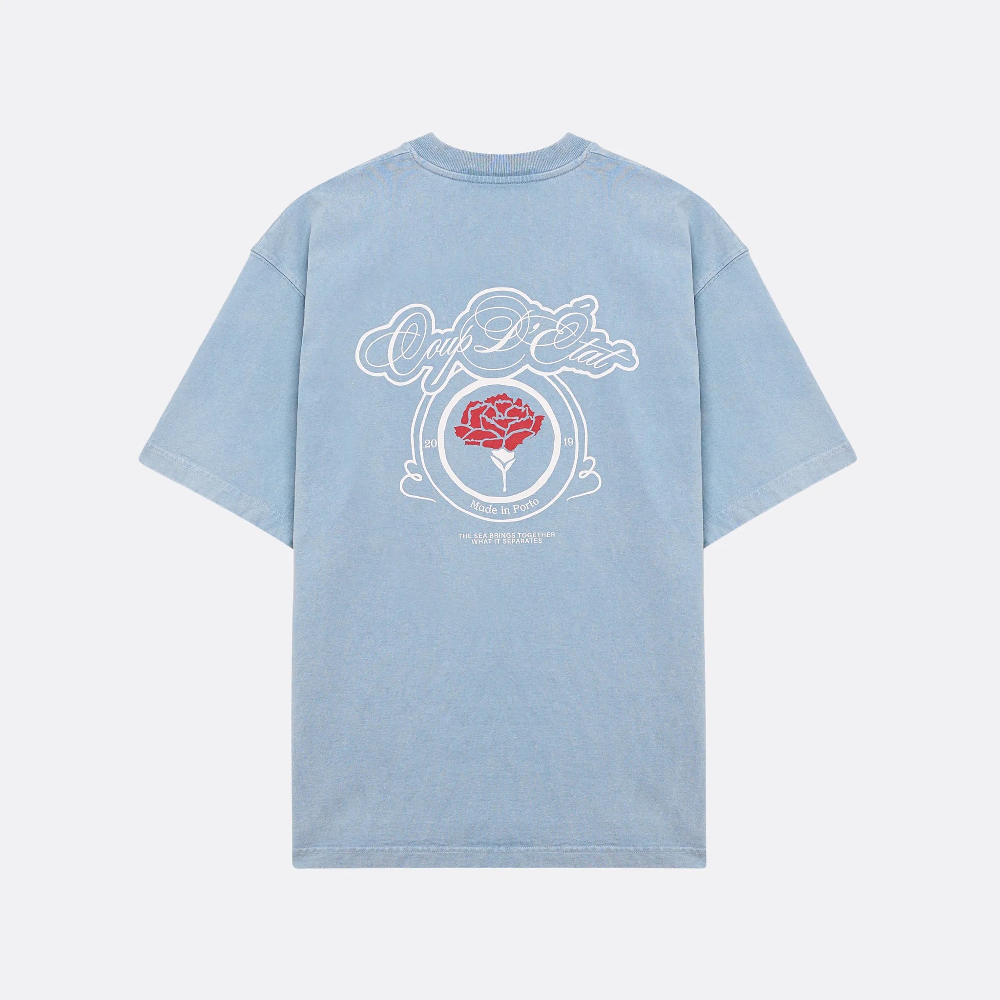 Label T-shirt in washed Blue - Coup D'État Portugal