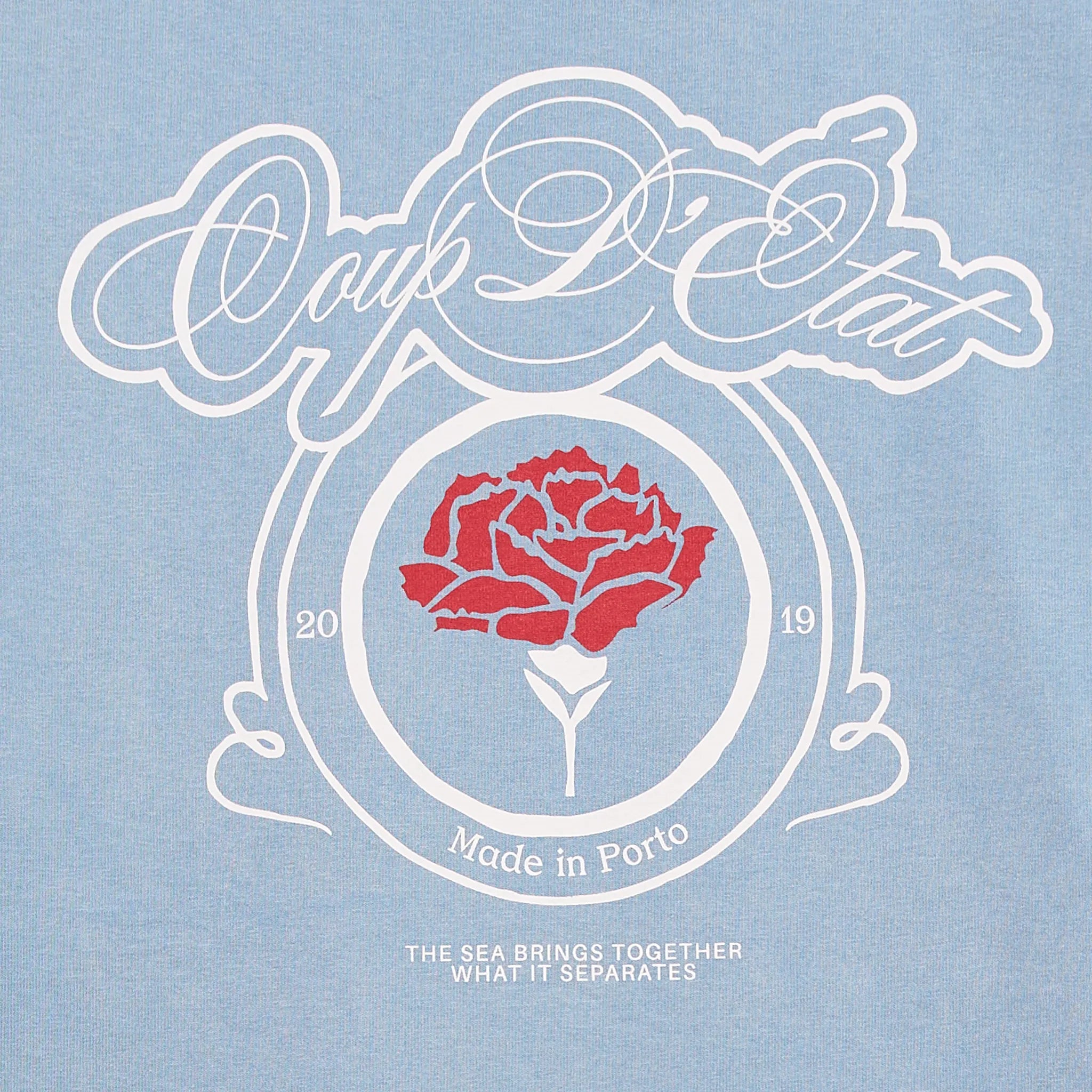 Label T-shirt in washed Blue - Coup D'État Portugal