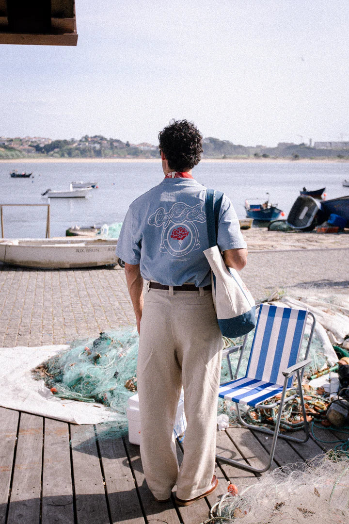 Label T-shirt in washed Blue - Coup D'État Portugal