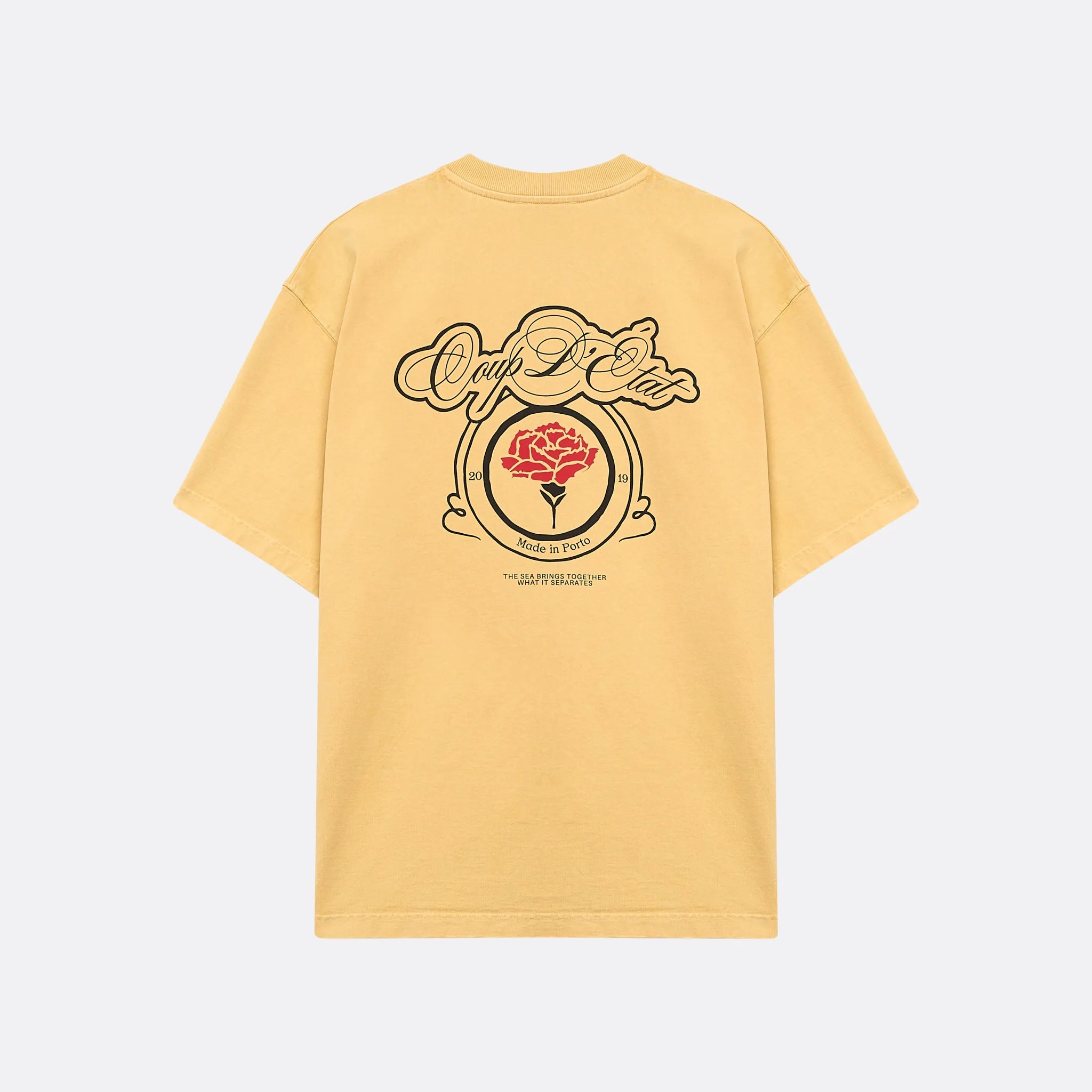 Label T-shirt in washed Yellow - Coup D'État Portugal