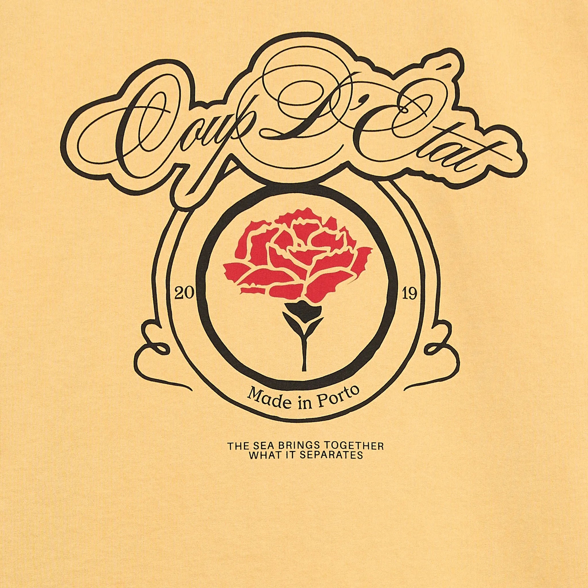 Label T-shirt in washed Yellow - Coup D'État Portugal