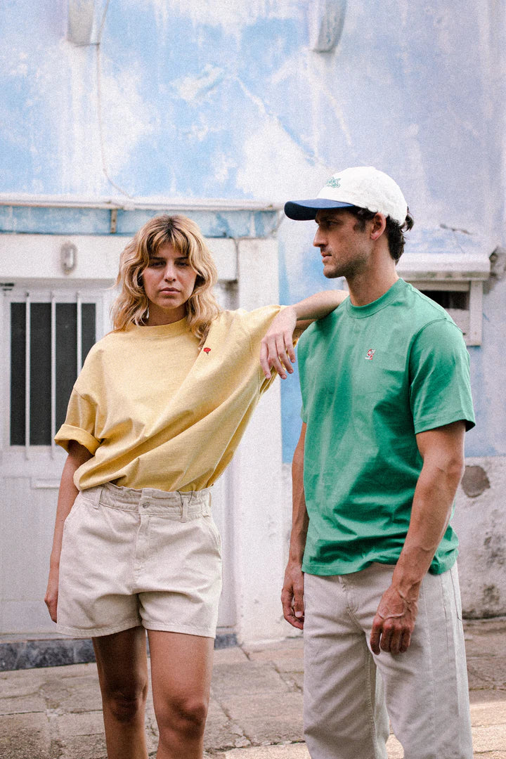 Label T-shirt in washed Yellow - Coup D'État Portugal