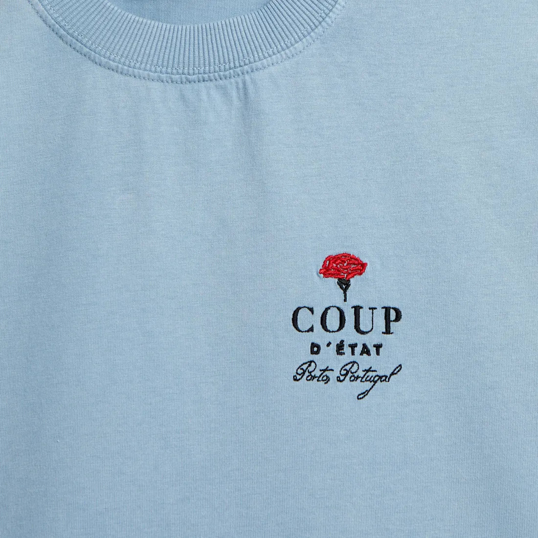 Logo T-Shirt in Washed Blue - Coup D'État Portugal