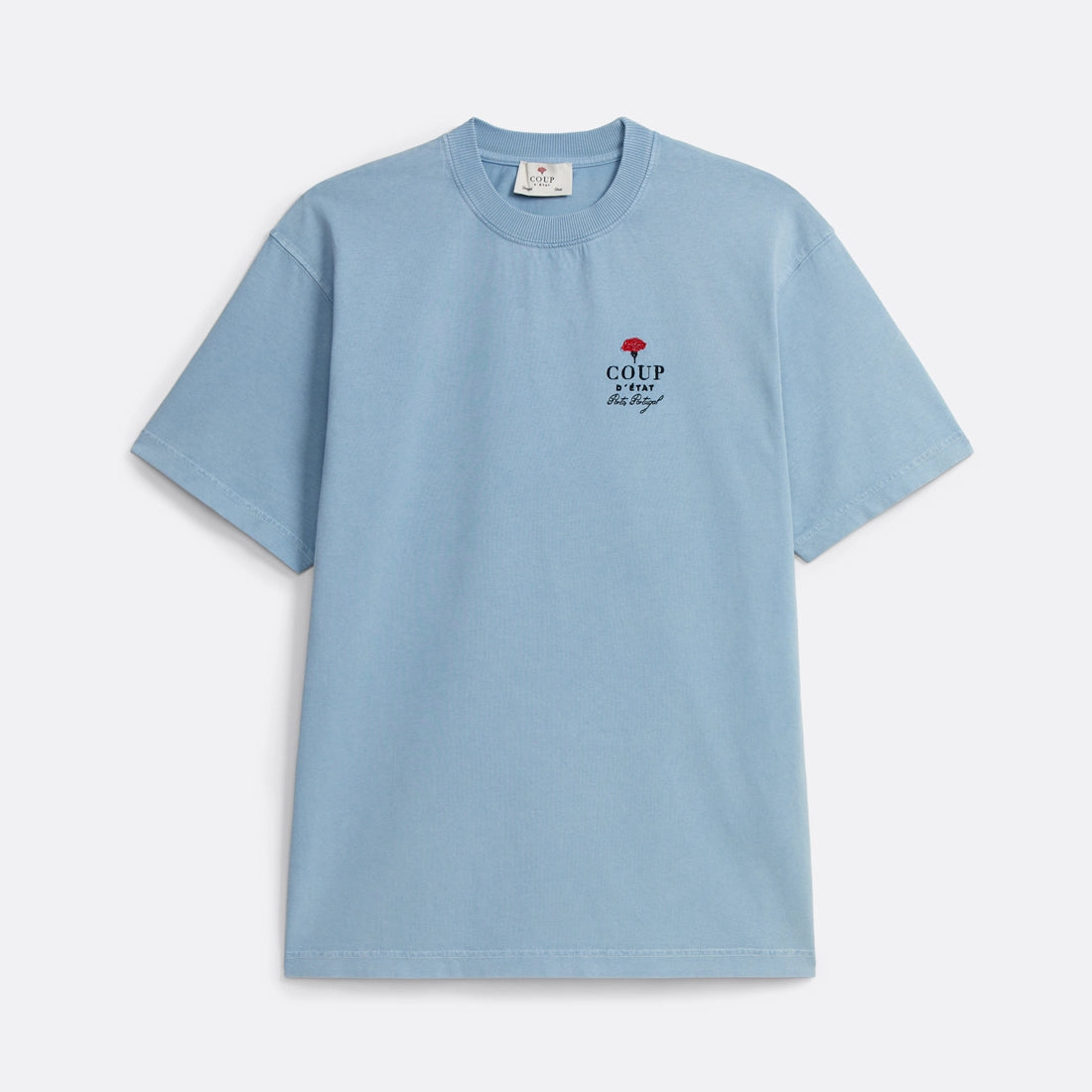 Logo T-Shirt in Washed Blue - Coup D'État Portugal