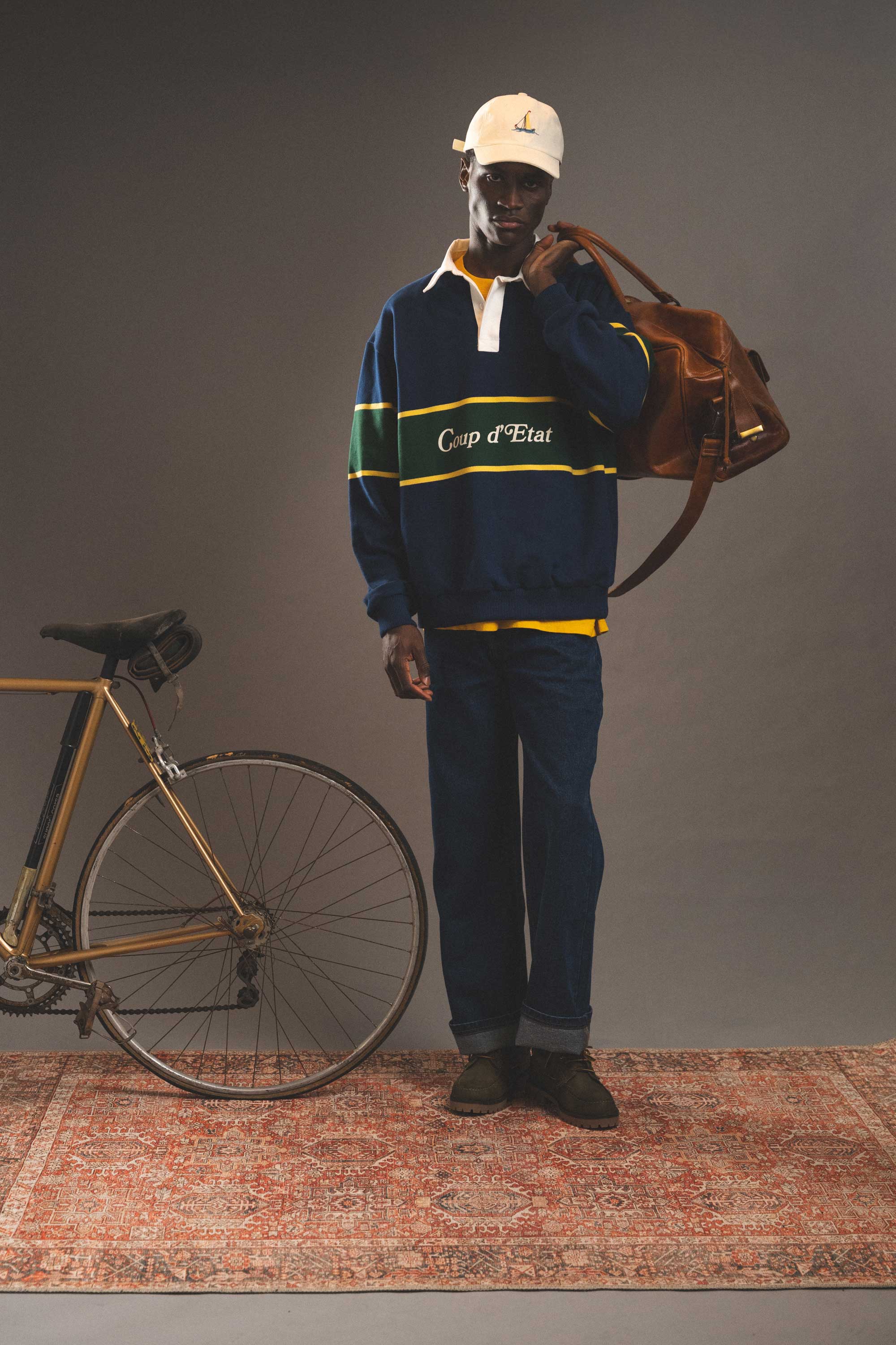 Rugby Polo Navy Blue - Male Model - Coup D'État Portugal