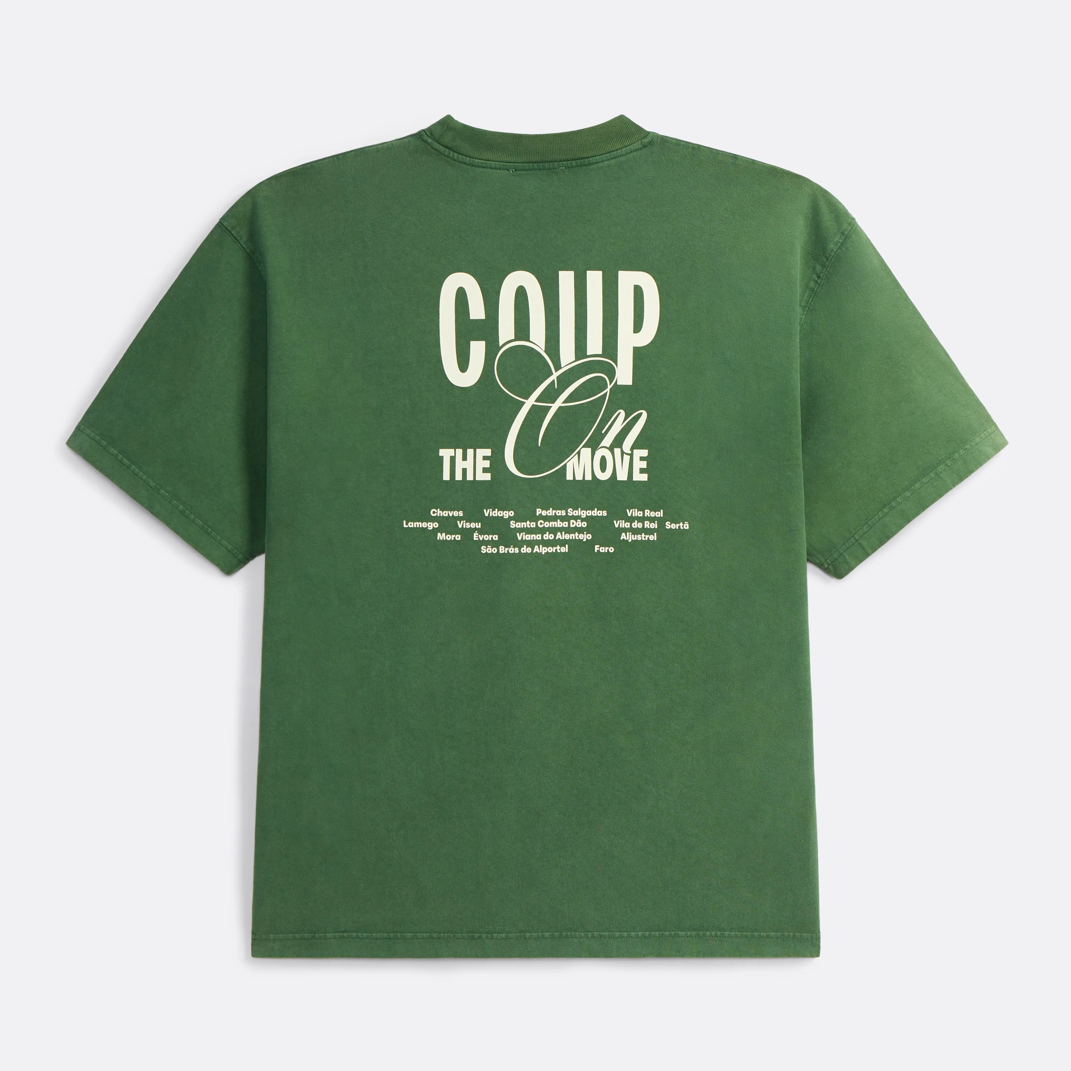 Coup On The Move T-shirt in Green - Back print - Coup D'État Portugal 