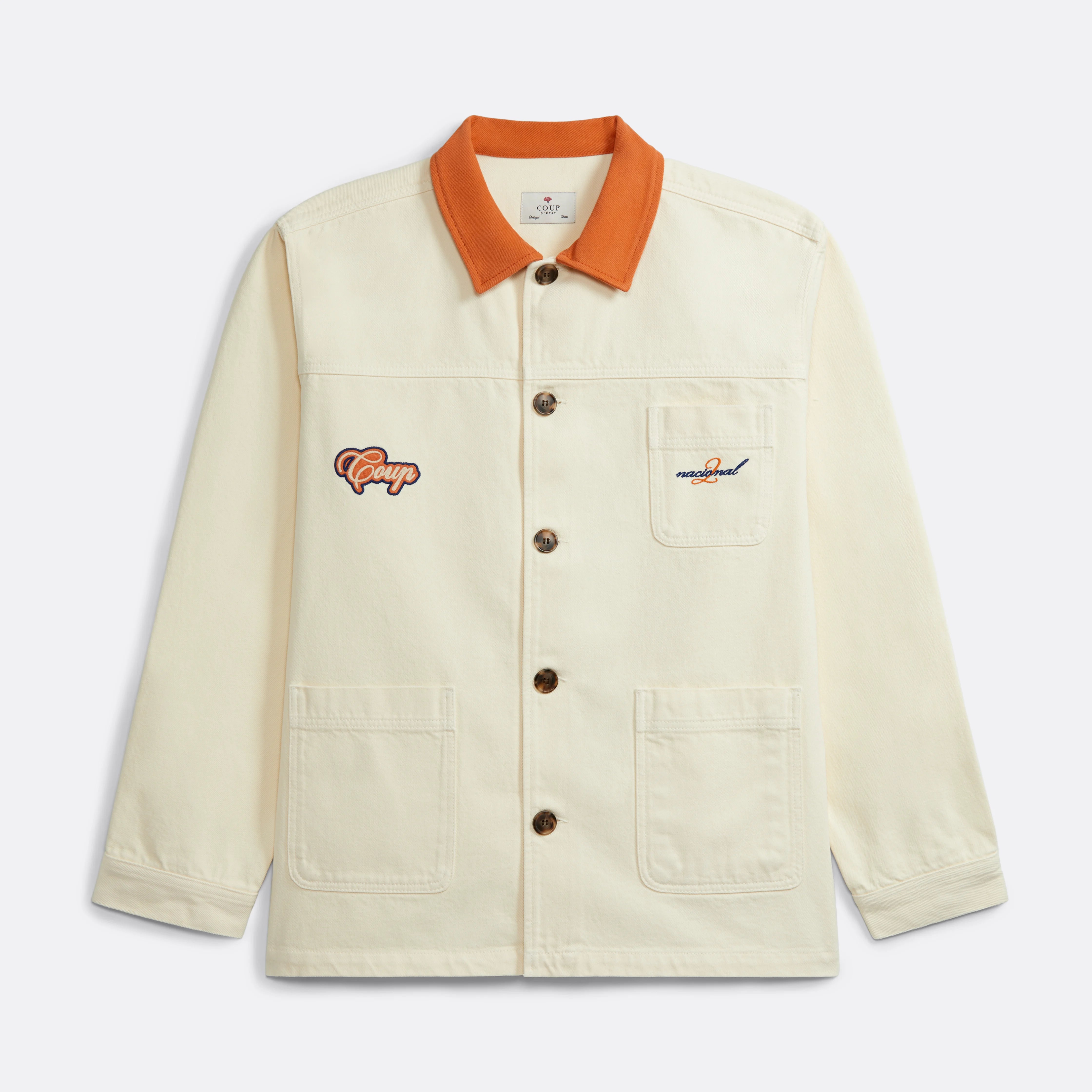 Overshirt with contrasting collar in Red - Coup D'État Portugal