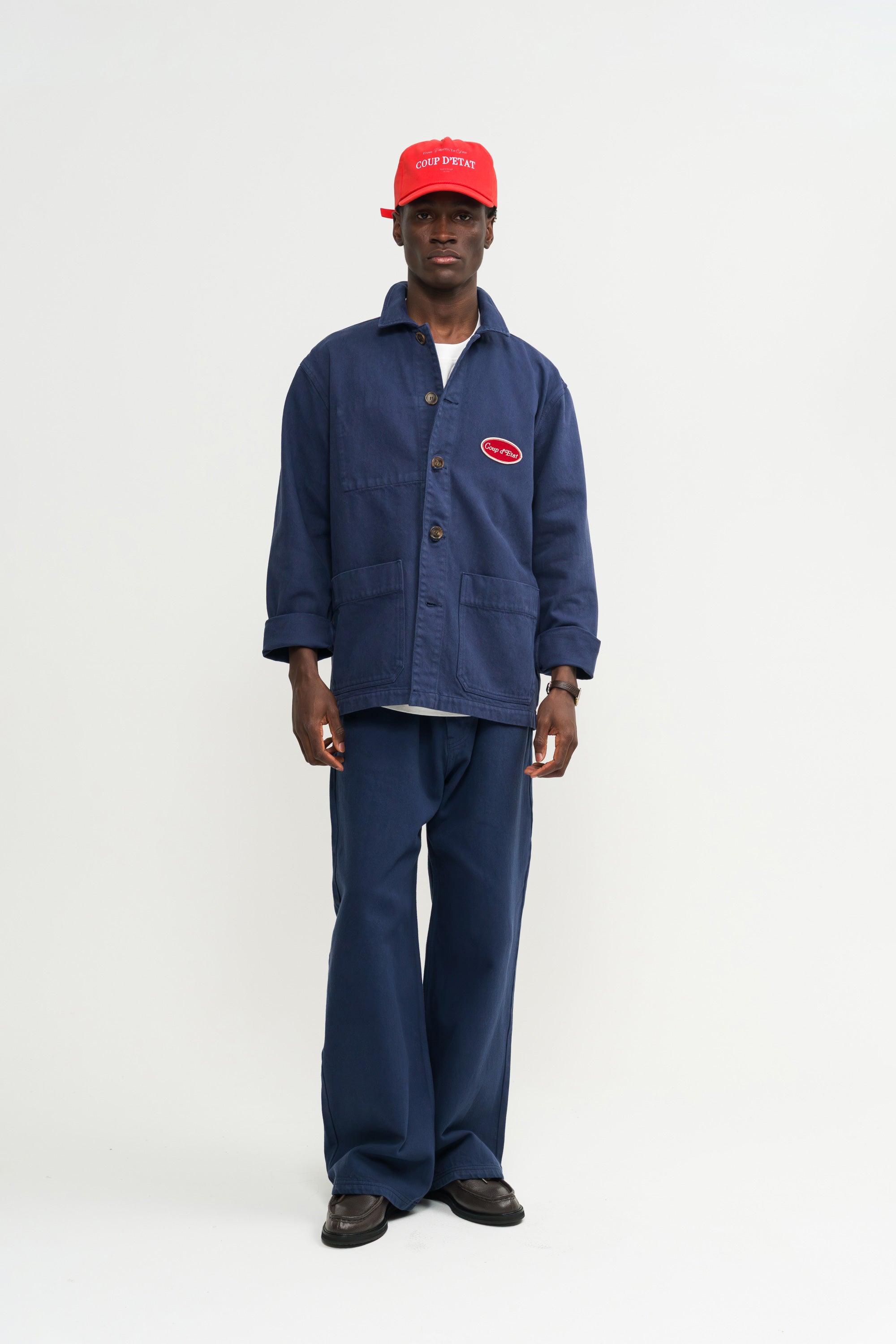 Straight Cut Pants in navy Blue - Male model - Coup D'État Portugal