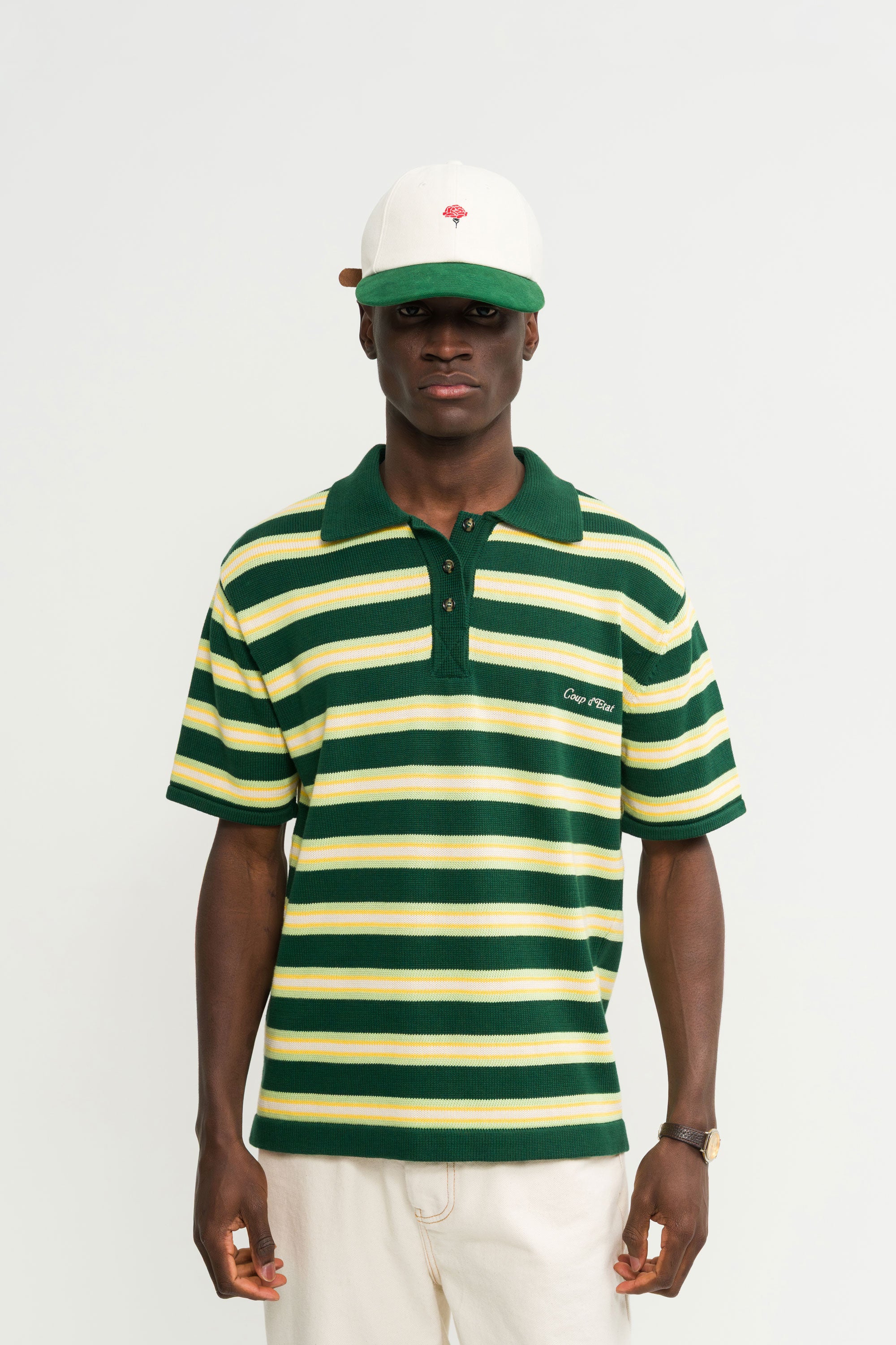 Short Sleeve Striped Polo