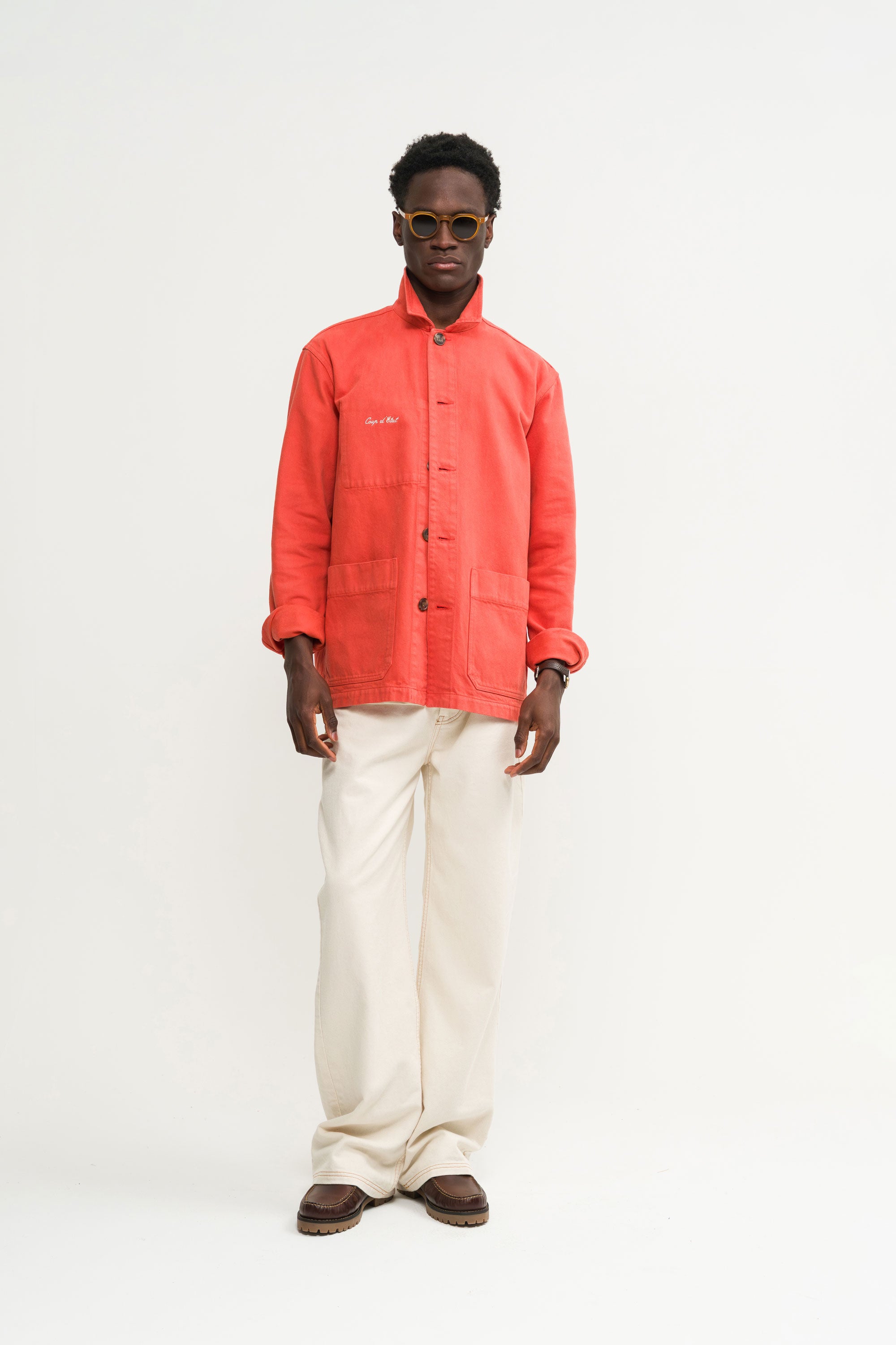 Overshirt in washed Red - Male model - Coup D'État Portugal
