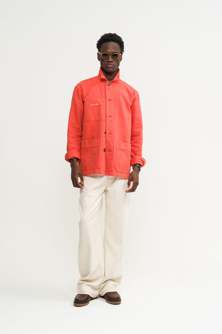 Overshirt in washed Red - Male model - Coup D'État Portugal