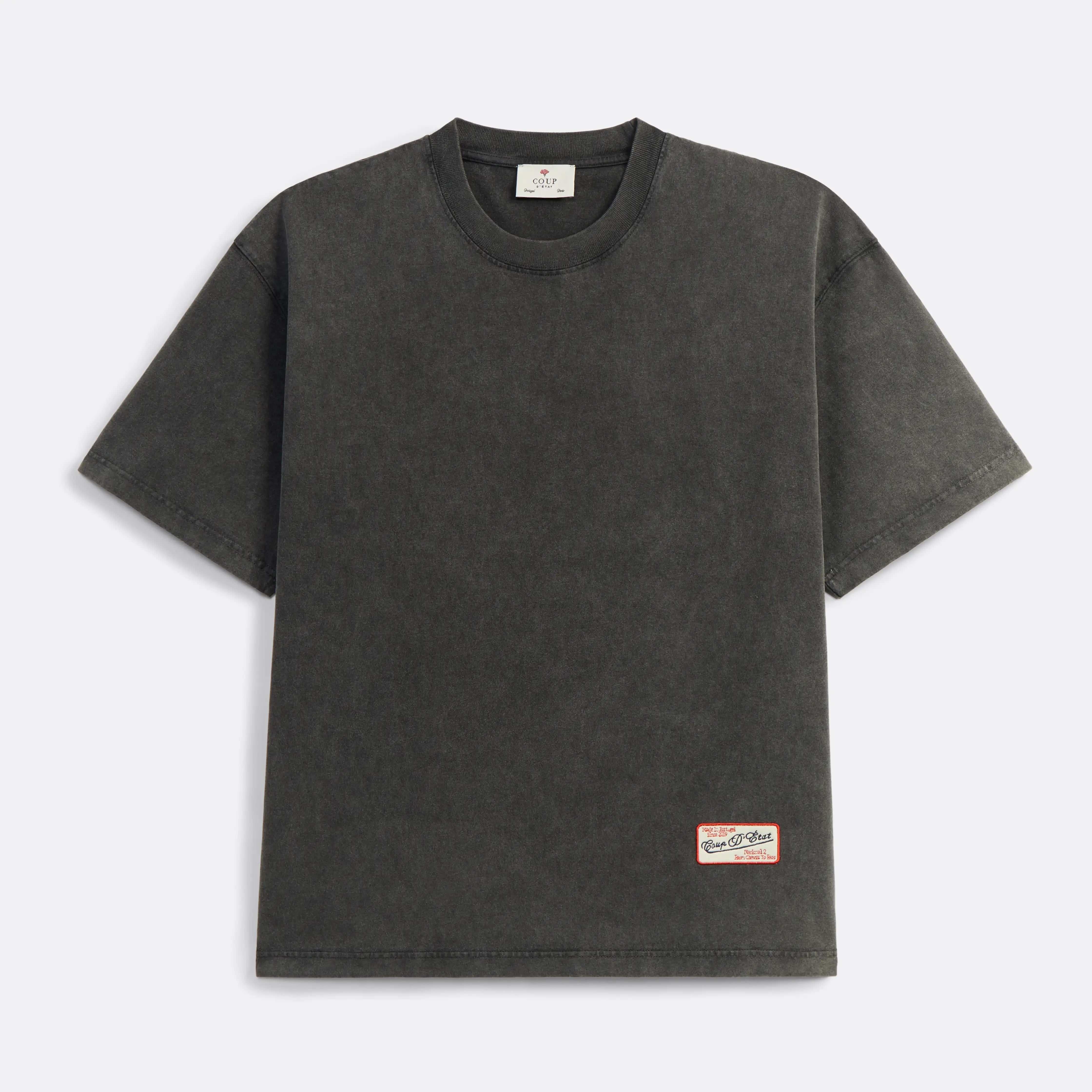 Safe Travels T-shirt in washed Black - Back Print - Coup D'État Portugal