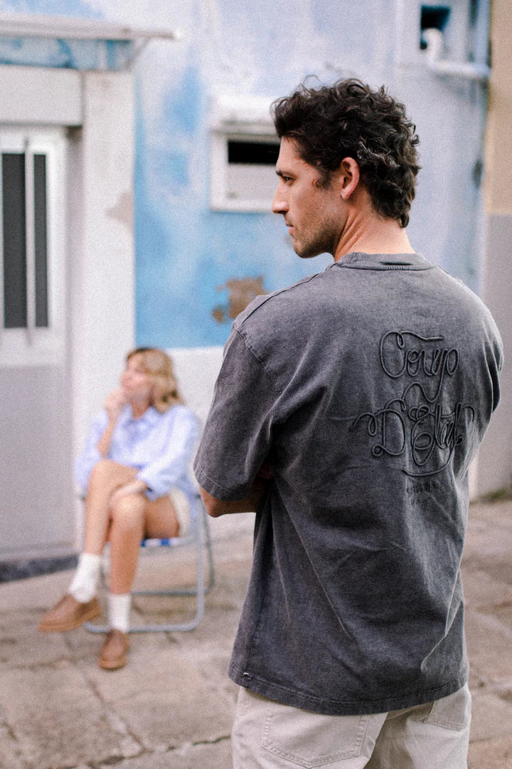 Sailing rope t-shirt in washed Black - Coup D'État Portugal