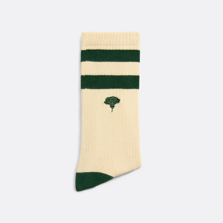 Sporty Socks with Green stripes - handcrafted - Coup D'État Portugal