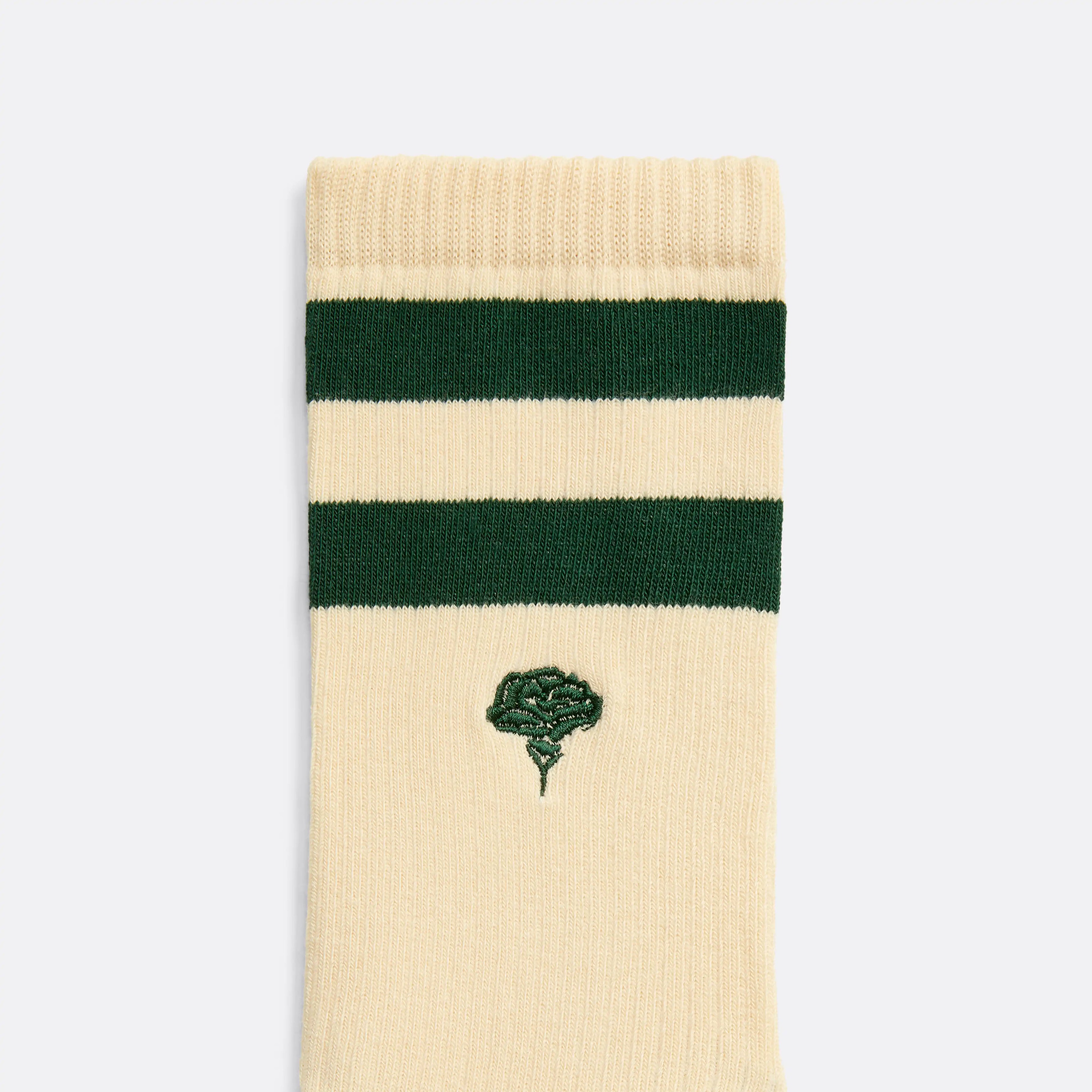 Sporty Socks with Green stripes - handcrafted - Coup D'État Portugal