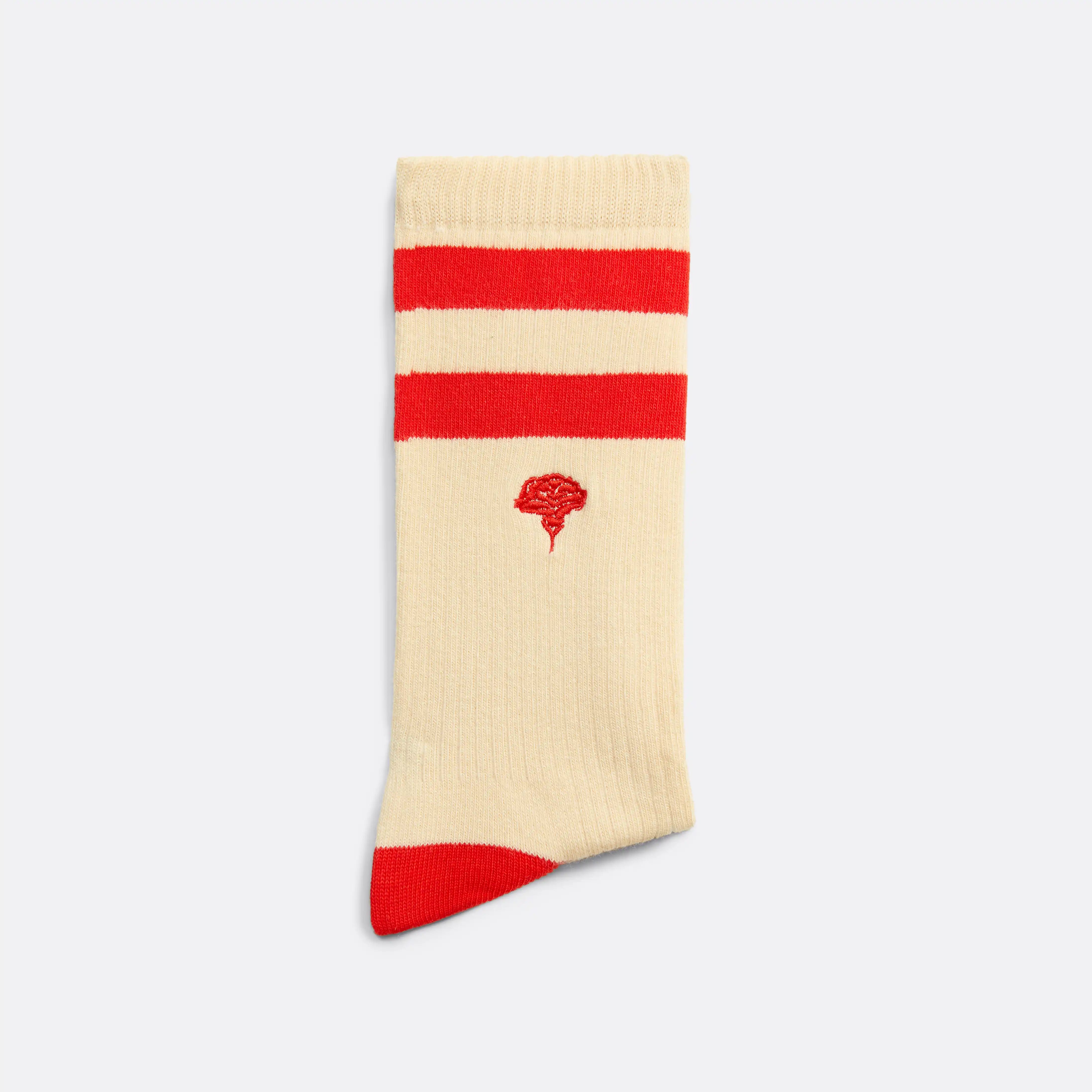 Sporty Socks with Red stripes - handcrafted - Coup D'État Portugal