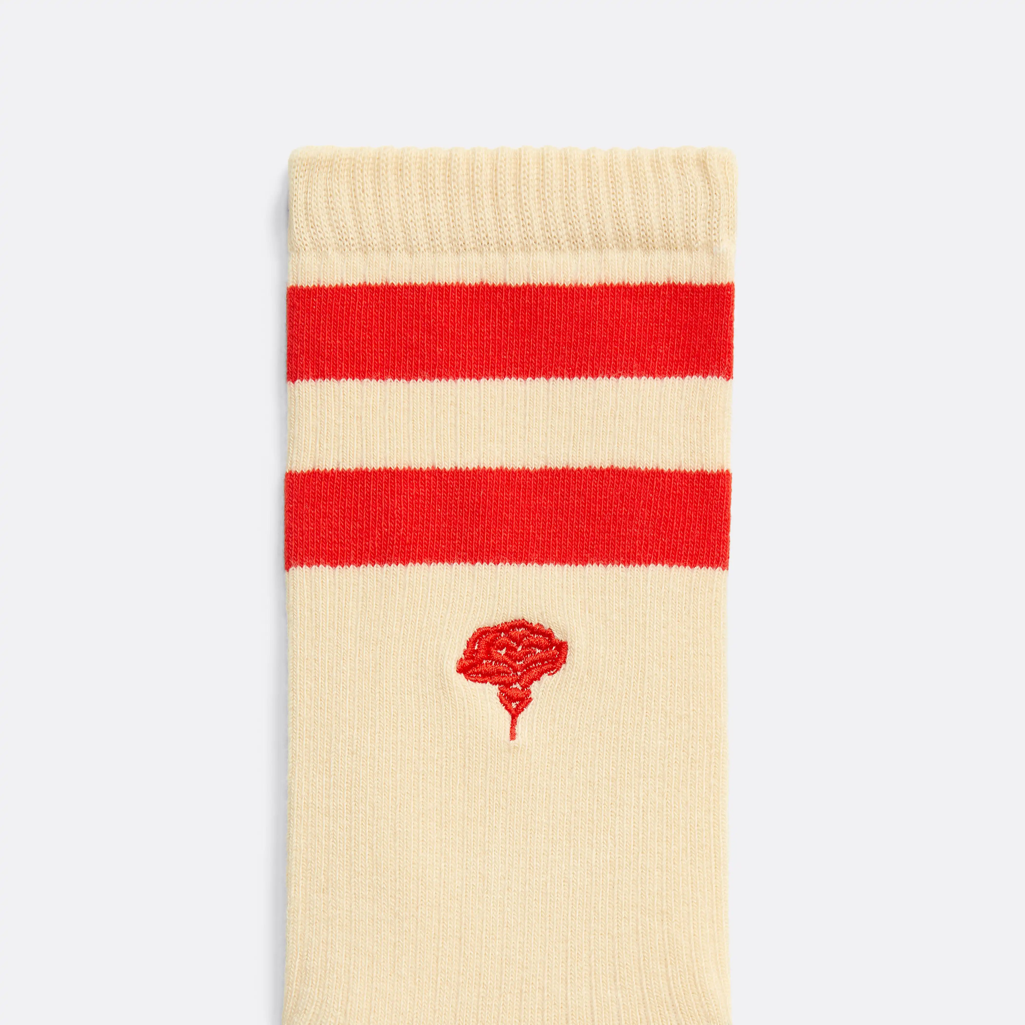 Sporty Socks with Red stripes - handcrafted - Coup D'État Portugal