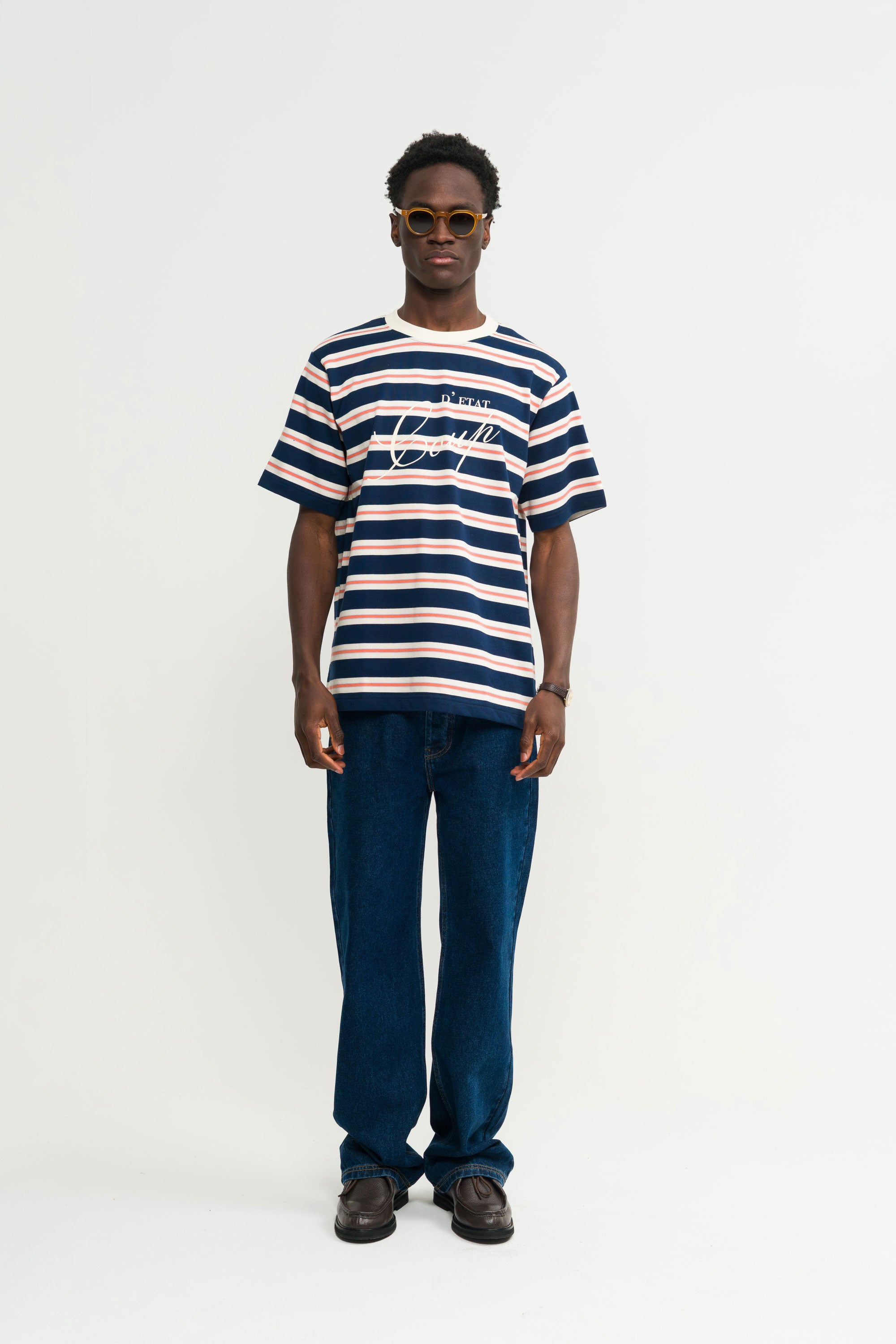 Striped logo t-shirt - Coup D'État Portugal