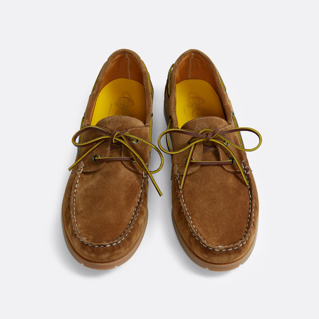 Summer boat shoes in Camel Suede - Handcrafted Leather - Coup D'État Portugal