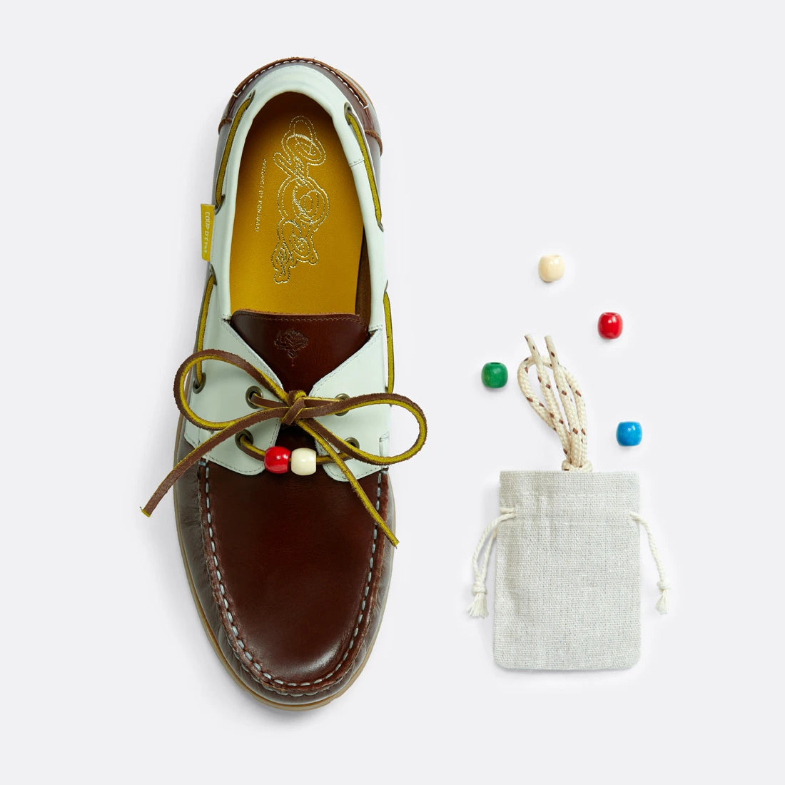 Summer boat shoes in Brown and White - Handcrafted Leather - Coup D'État Portugal