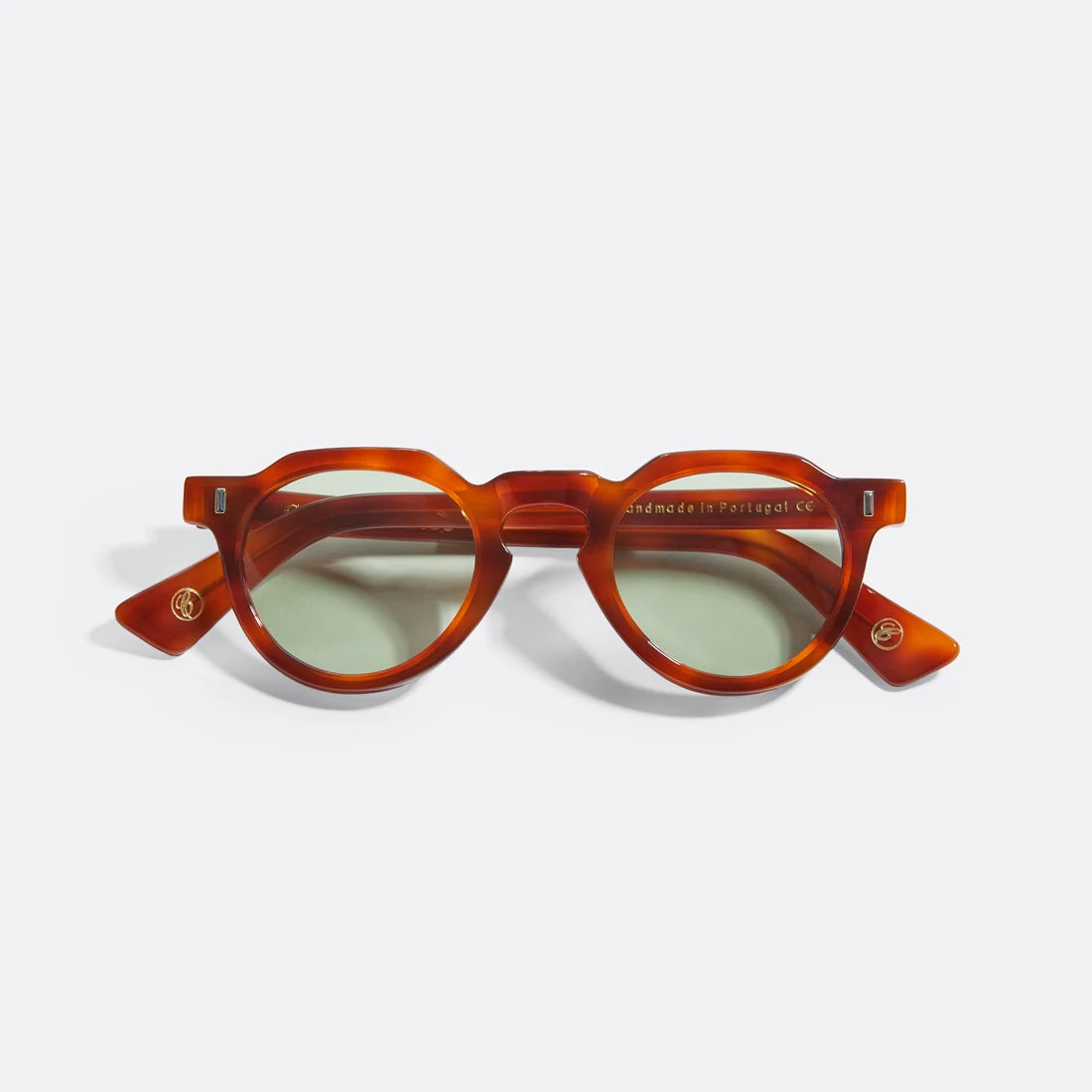 Sunglasses in Brown with light Green lenses - Handcrafted - Coup D'État Portugal