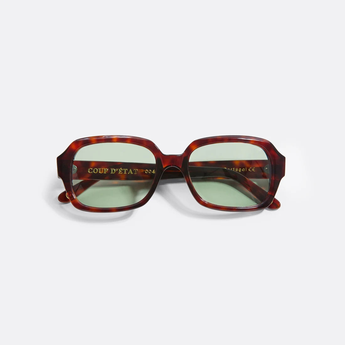 Sunglasses in Brown with Light Green lenses - Handcrafted - Coup D'État Portugal