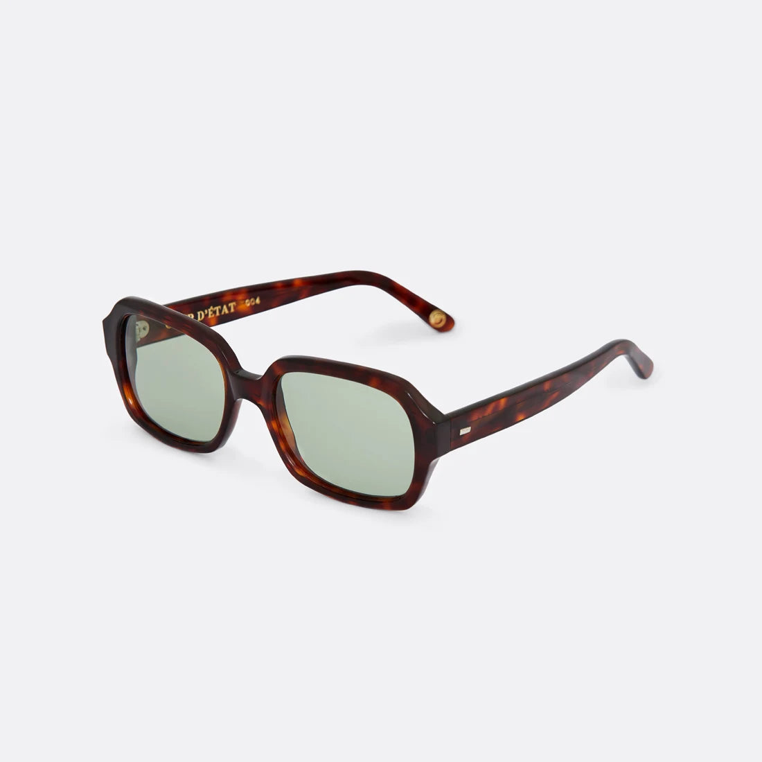 Sunglasses in Brown with Light Green lenses - Handcrafted - Coup D'État Portugal