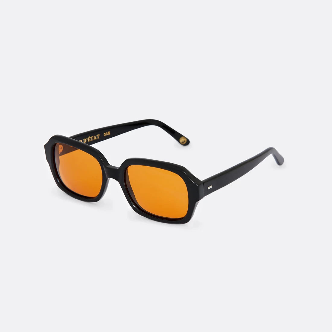 Sunglasses in Black with Orange lenses - Handcrafted - Coup D'État Portugal