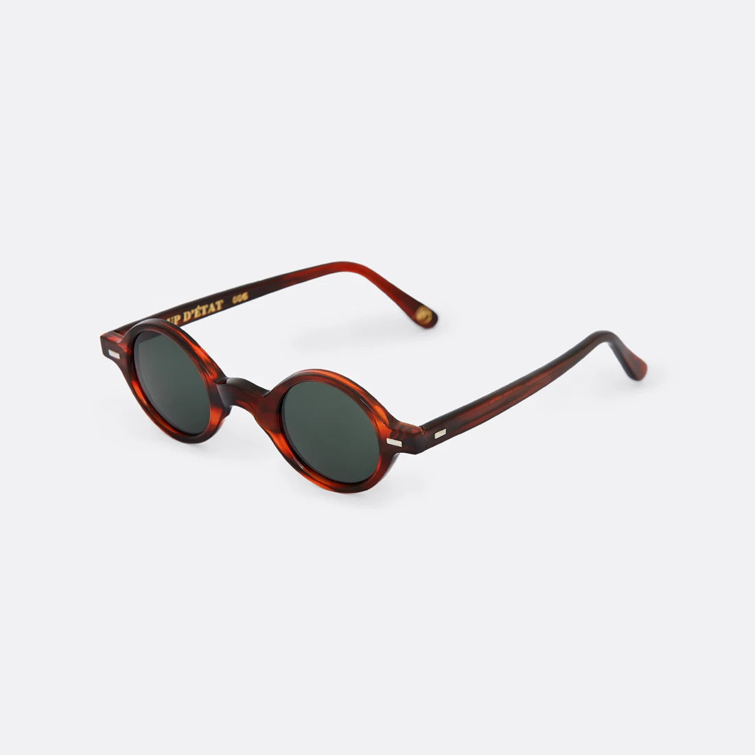 Sunglasses in Brown with dark Green lenses - Handcrafted - Coup D'État Portugal