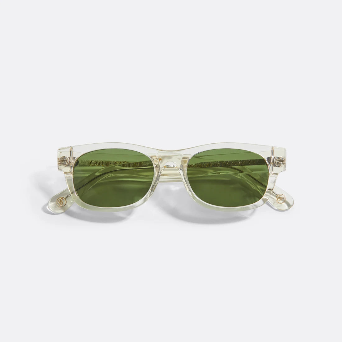 Clear sunglasses with dark Green lenses - Handcrafted - Coup D'État Portugal
