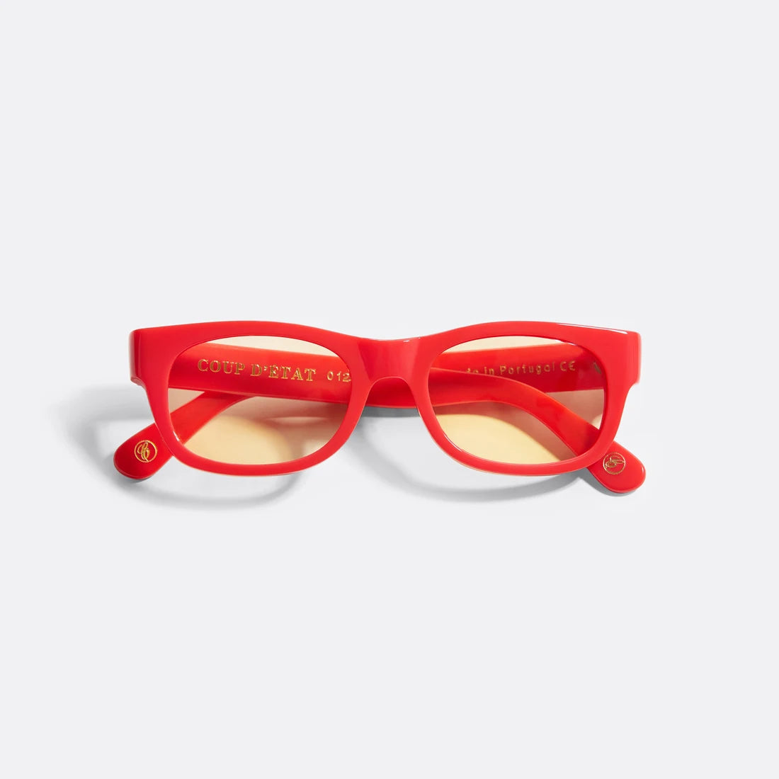 Sunglasses in Red with amber lenses - Handcrafted - Coup D'État Portugal