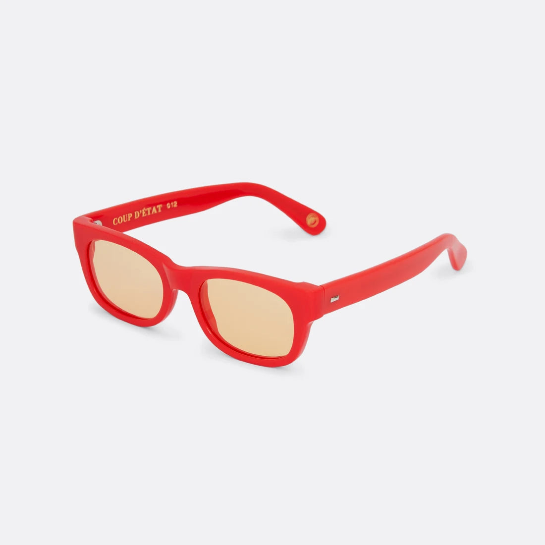 Sunglasses in Red with amber lenses - Handcrafted - Coup D'État Portugal