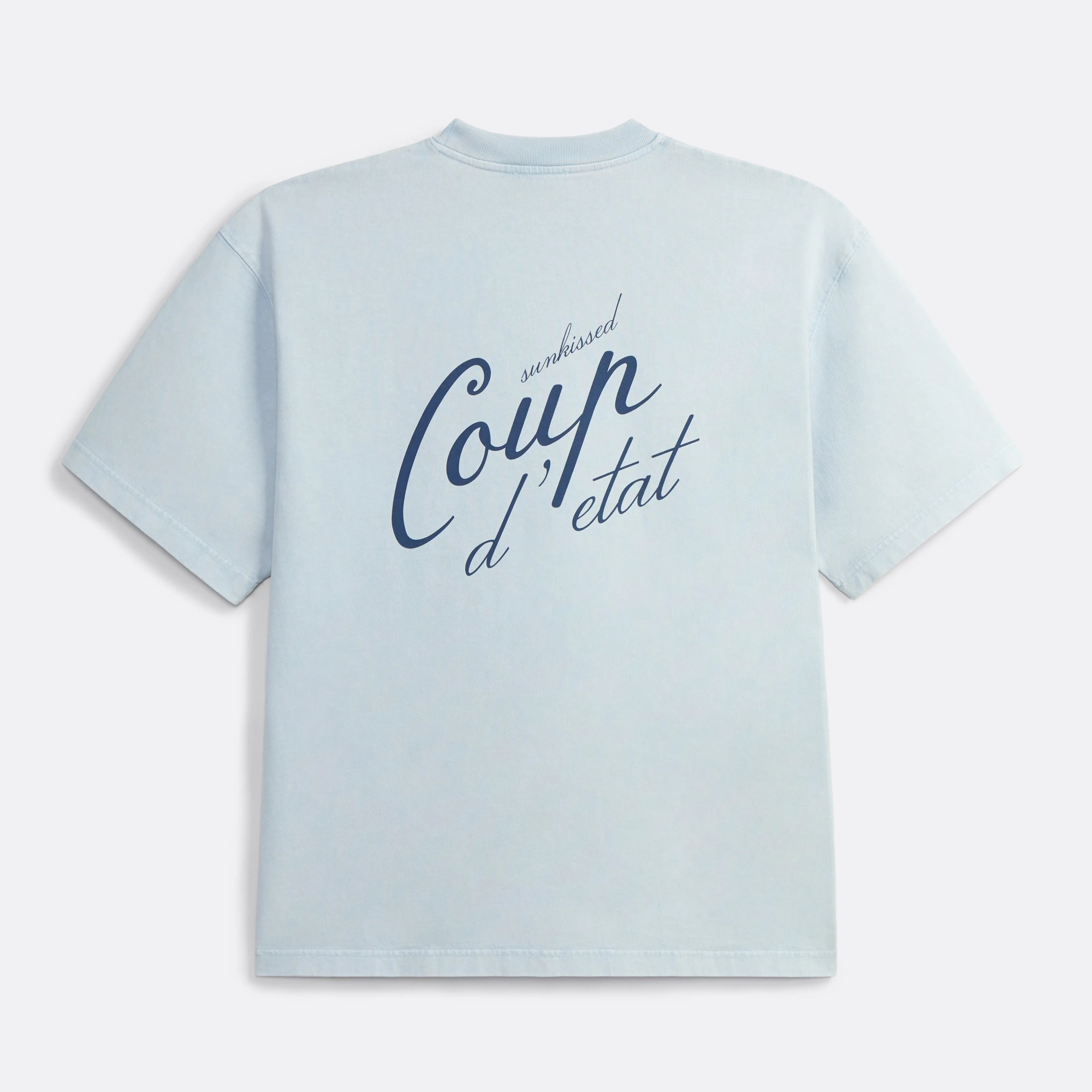 Sunkissed T-shirt in baby blue - Back Print - Coup D'État Portugal