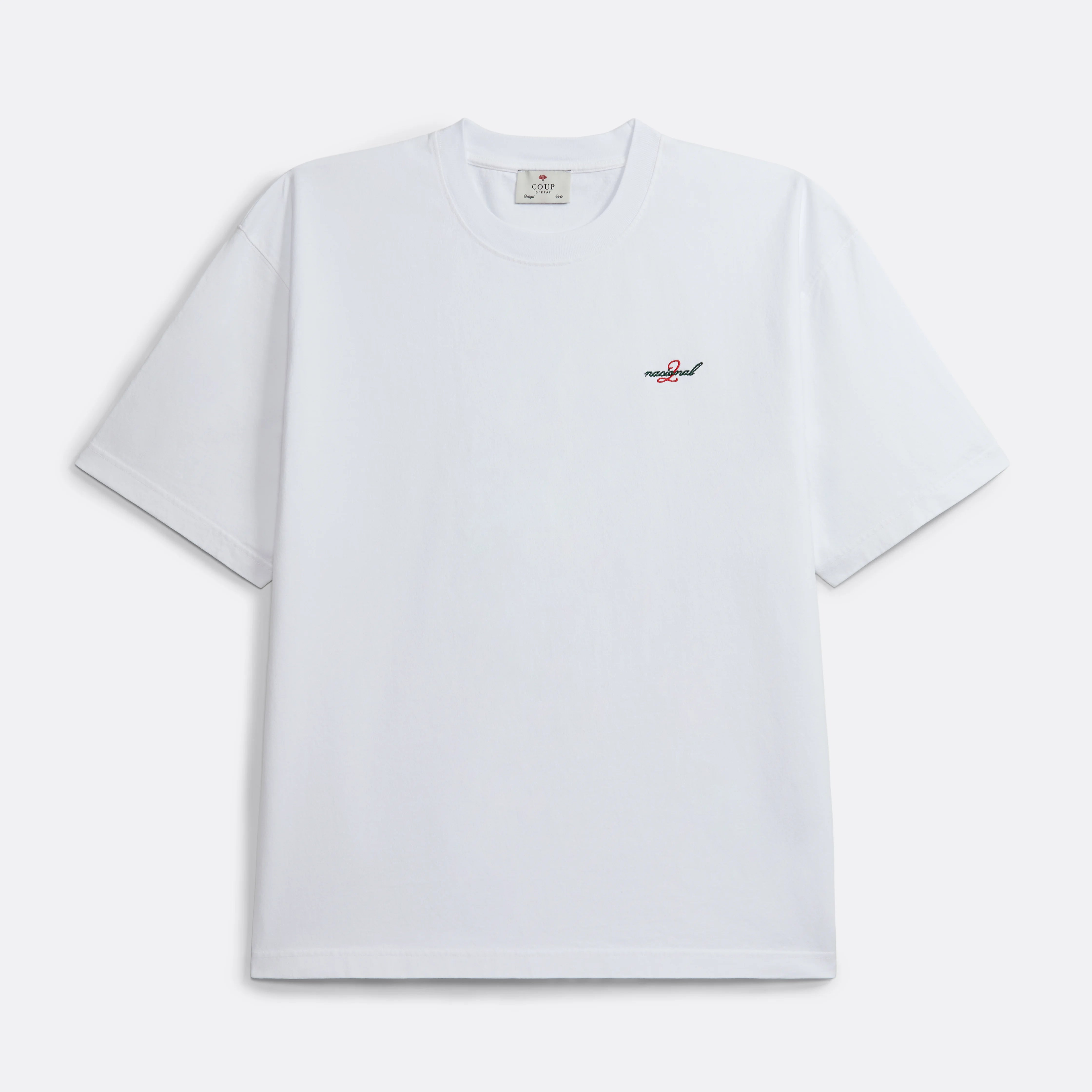 Coup Sunkissed T-Shirt in White - Back Print in Green - Coup D'État Portugal