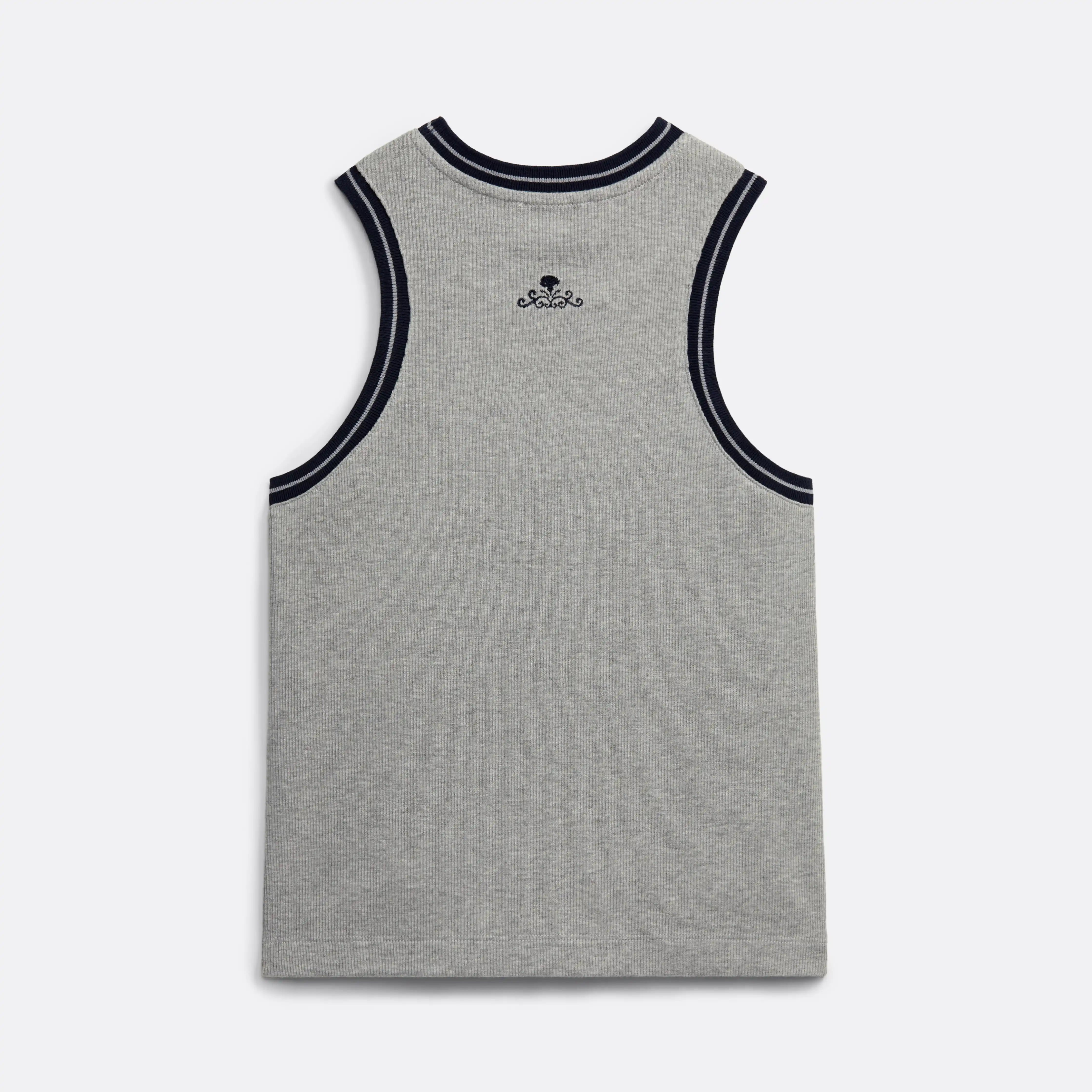 Tank Top in Gray with Navy Blue rib - Coup D'État Portugal