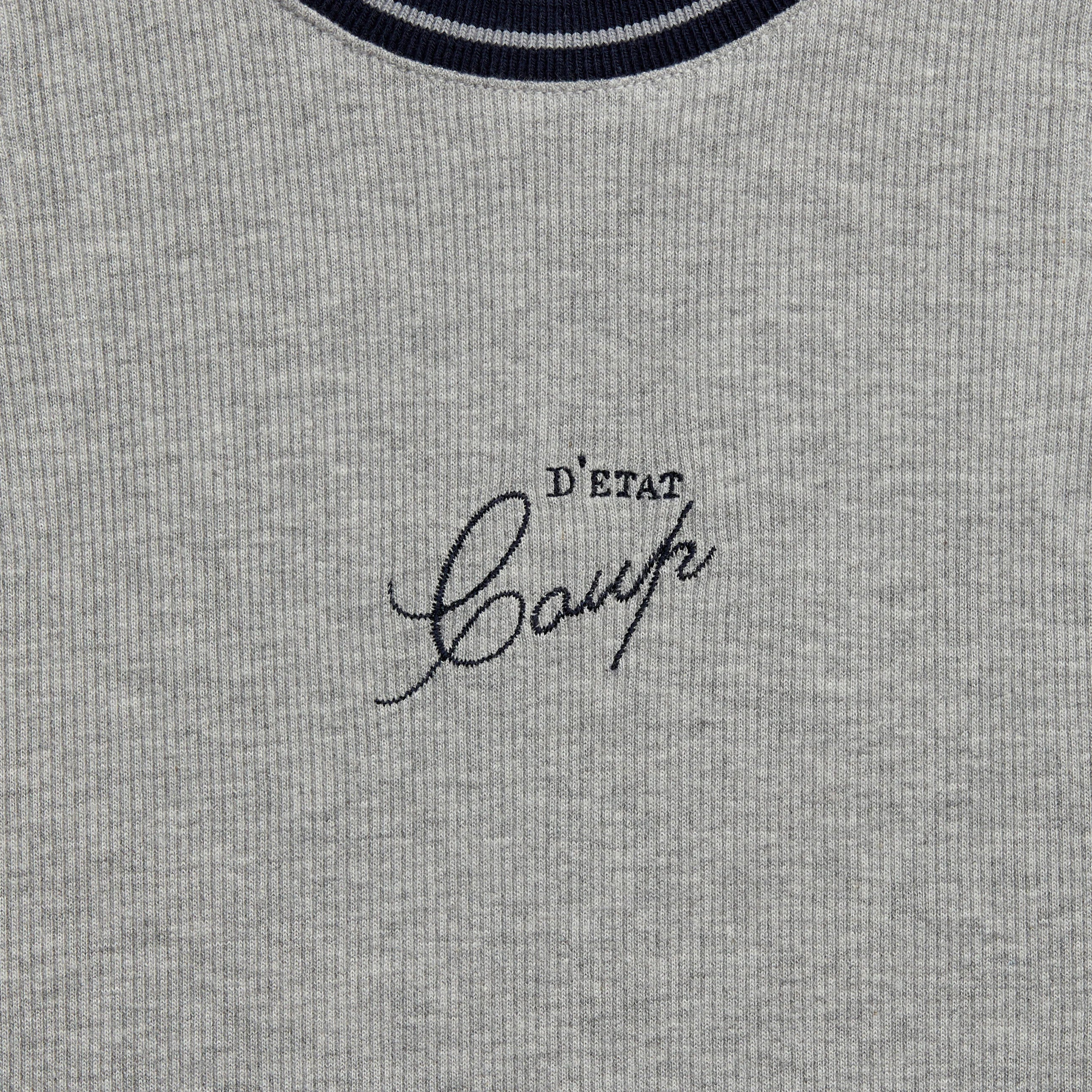 Tank Top in Gray with Navy Blue rib - Coup D'État Portugal