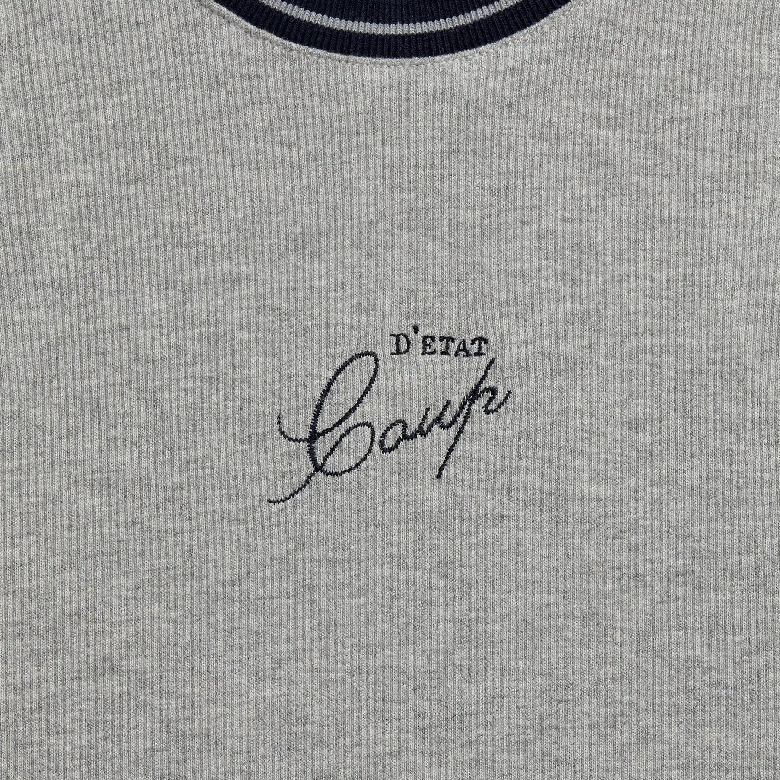 Tank Top in Gray with Navy Blue rib - Coup D'État Portugal