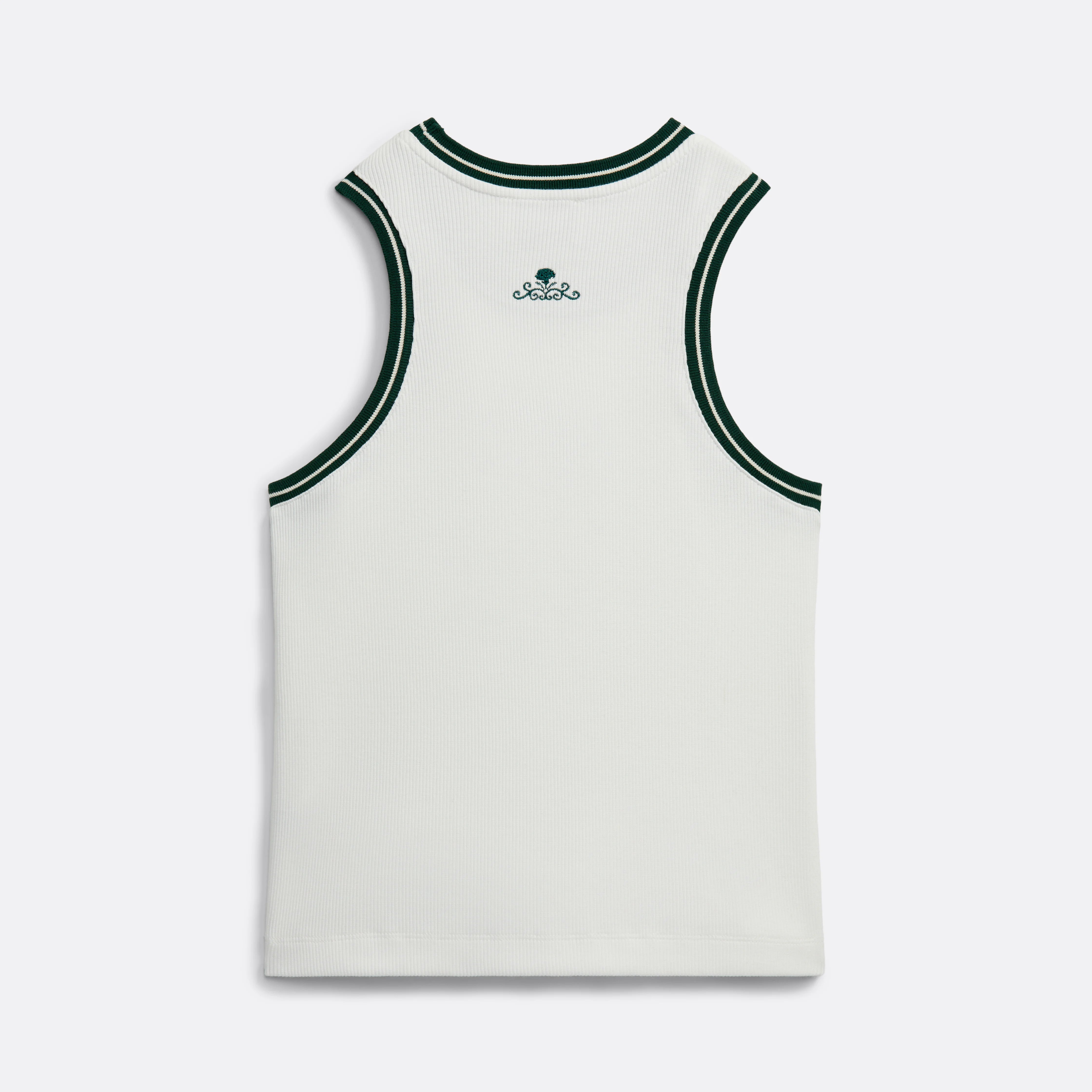 Tank Top in White with Green rib - Coup D'État Portugal