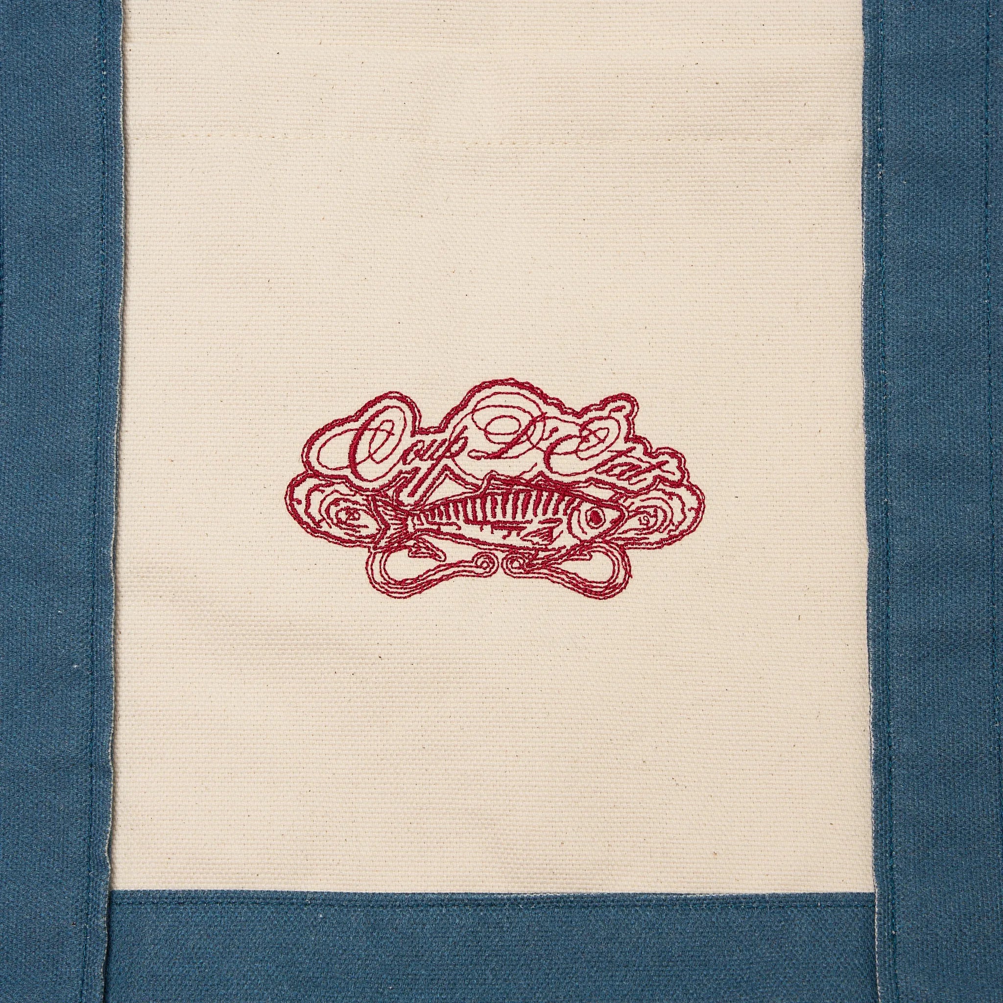 Sardine Tote in Off-White and Blue - Canvas - Coup D'État Portugal