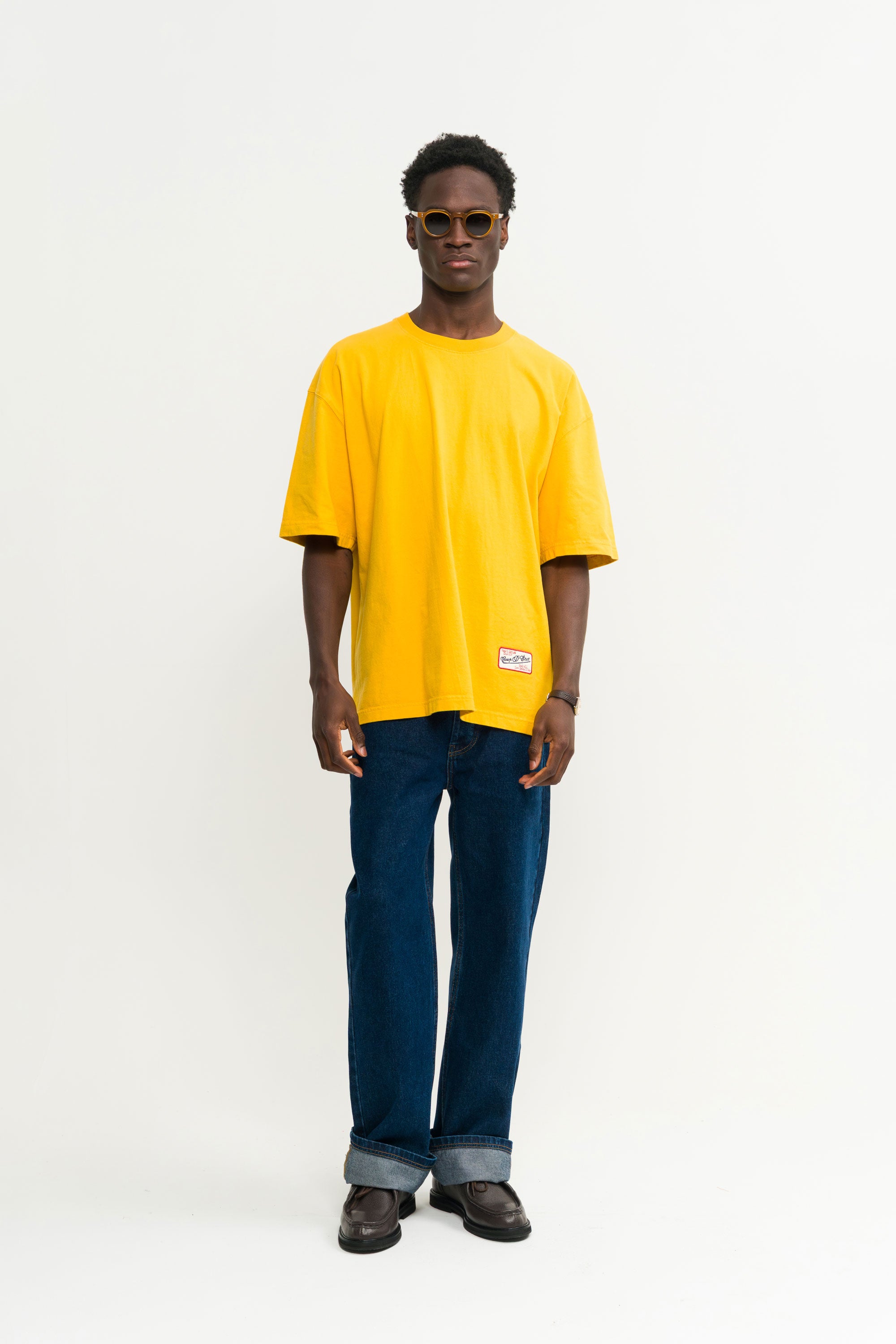 Safe Travels T-shirt in Yellow - Male model - Coup D'État Portugal