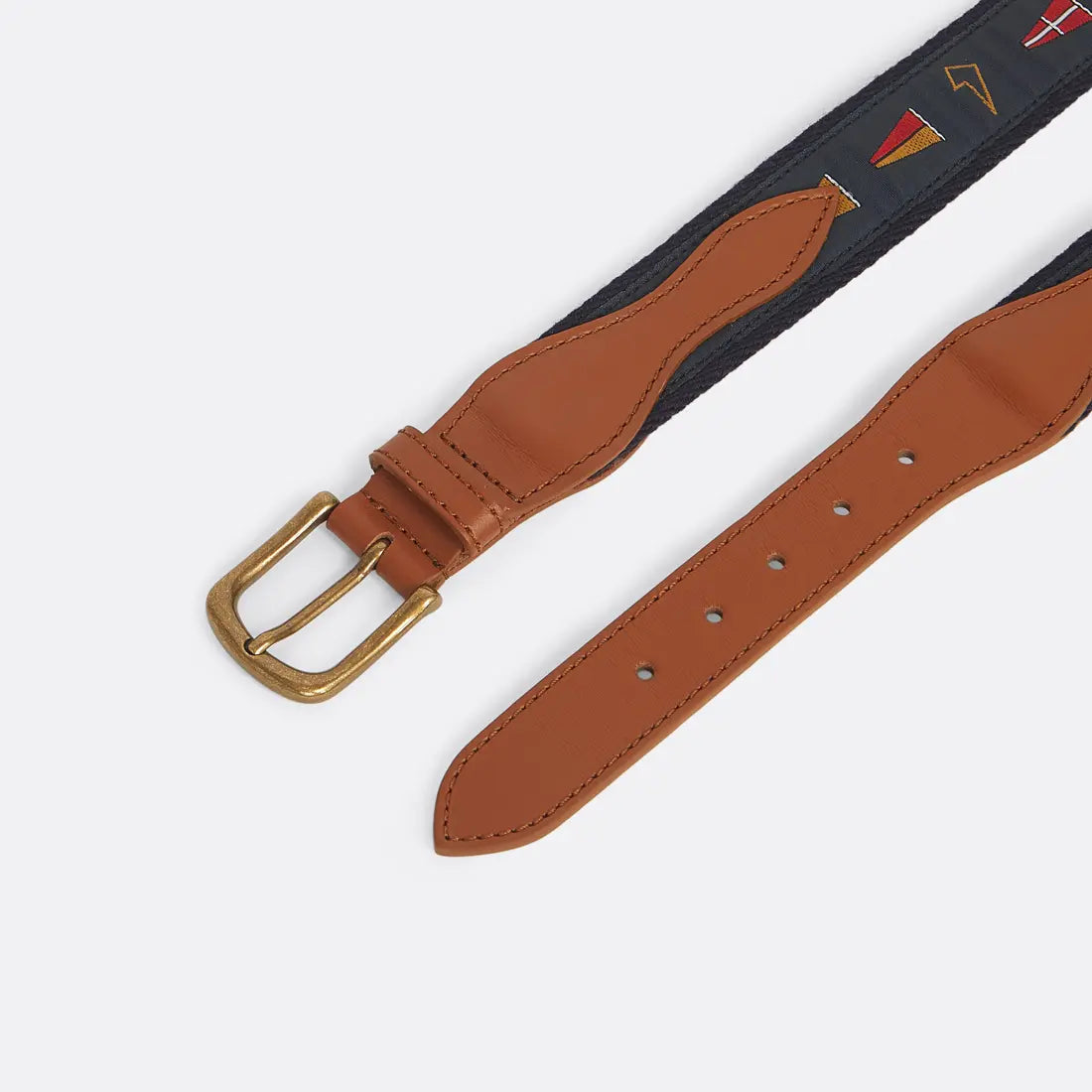 Classic Belt in Dark Blue Canva and Leather - Handcrafted - Coup D'État Portugal